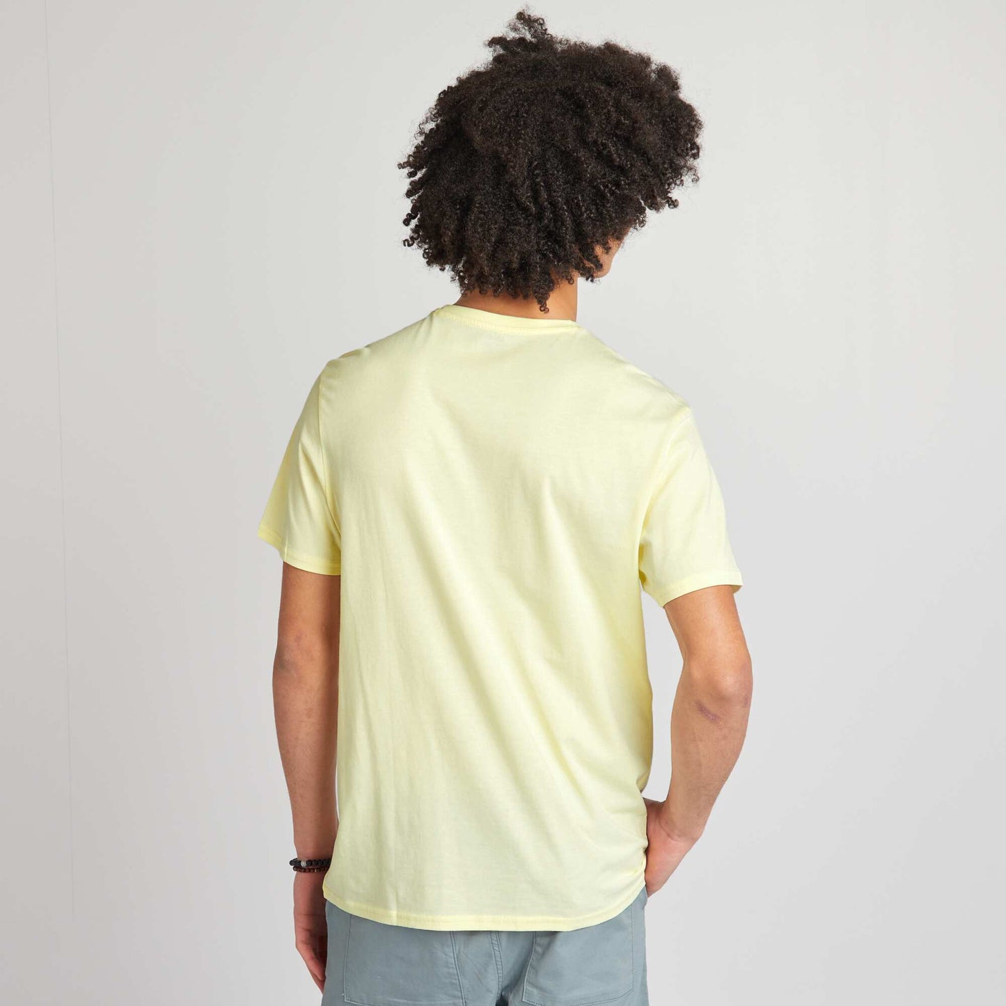 T-shirt en jersey à col rond Jaune clair