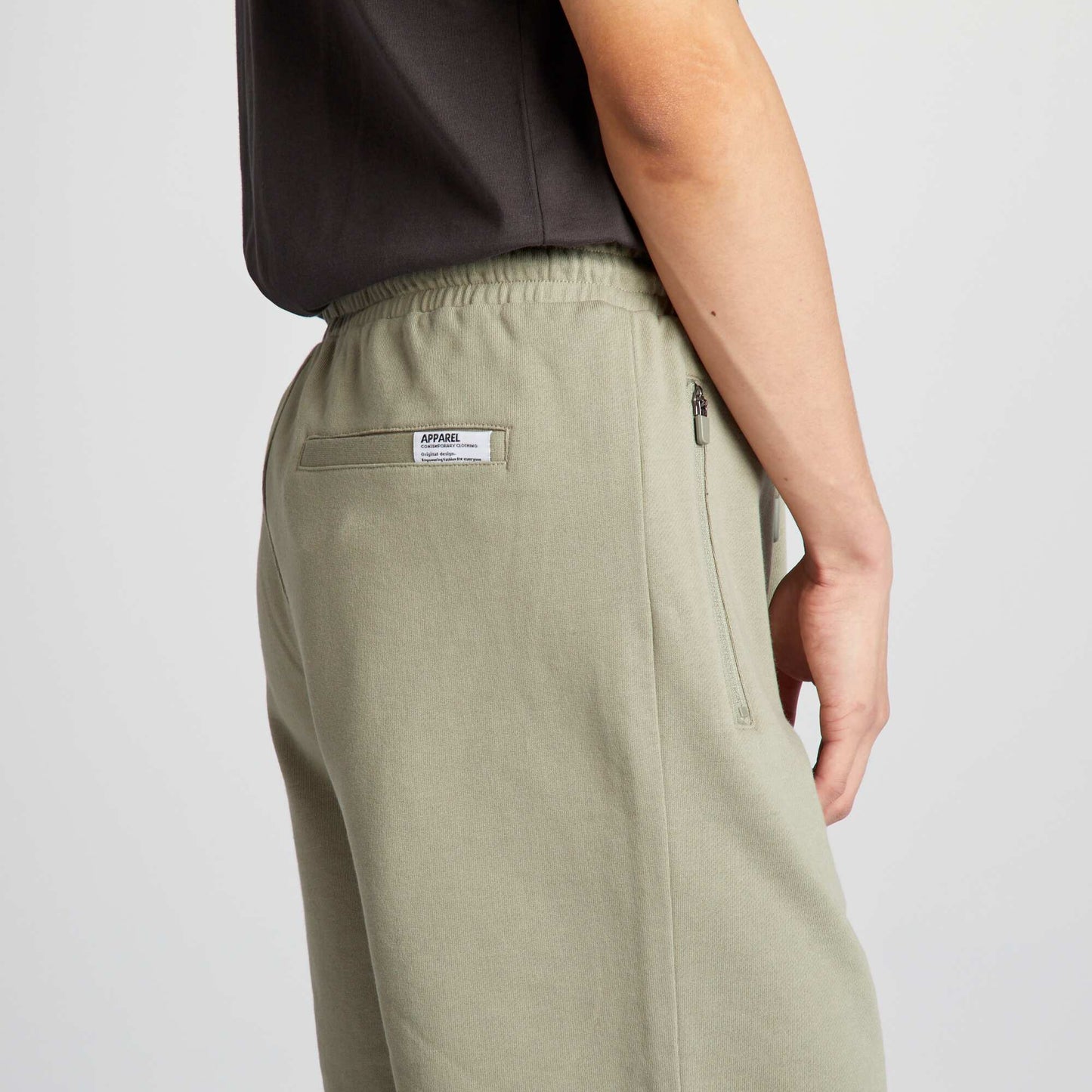 Short en molleton avec poches zippées Vert