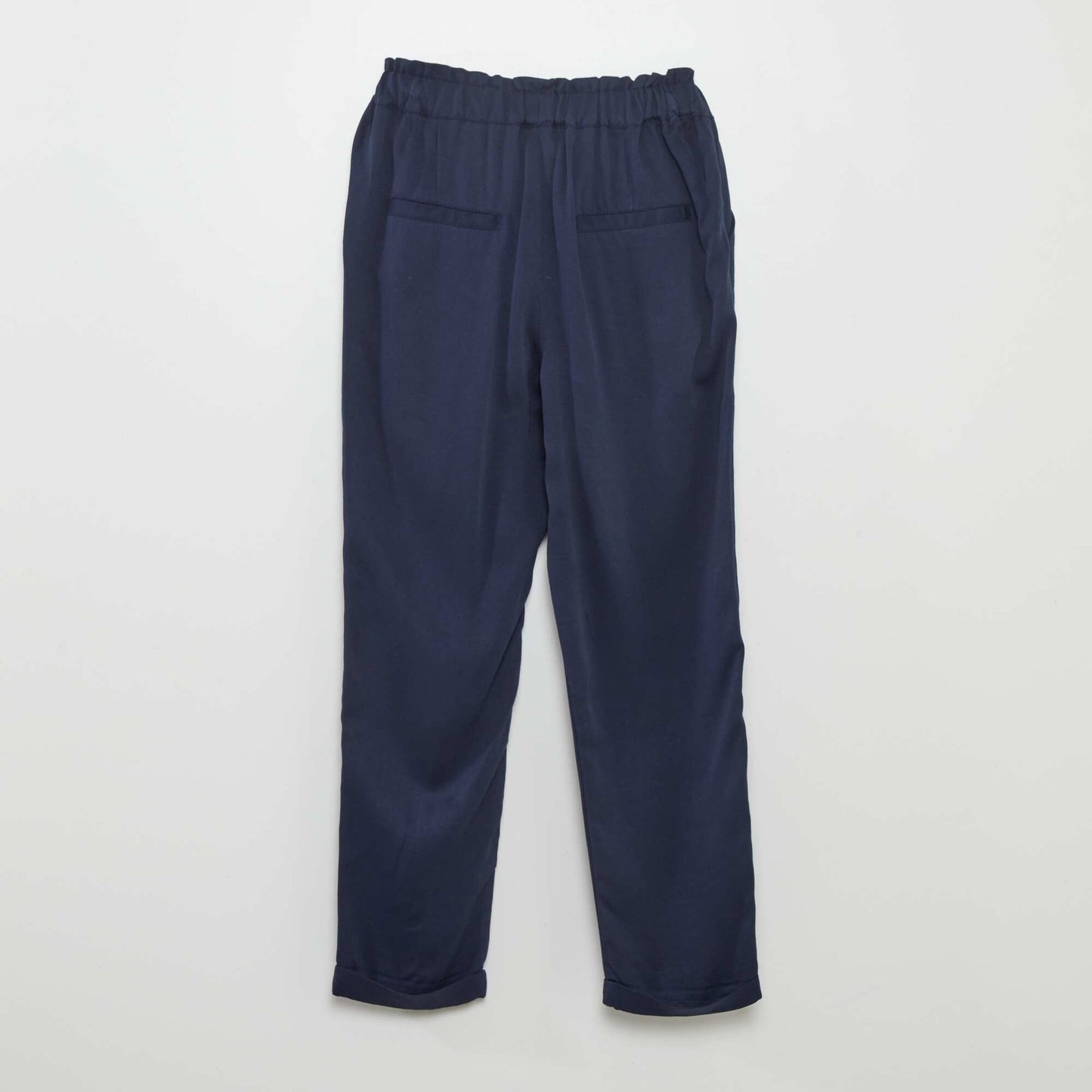 Pantalon chino fluide à nouer Bleu