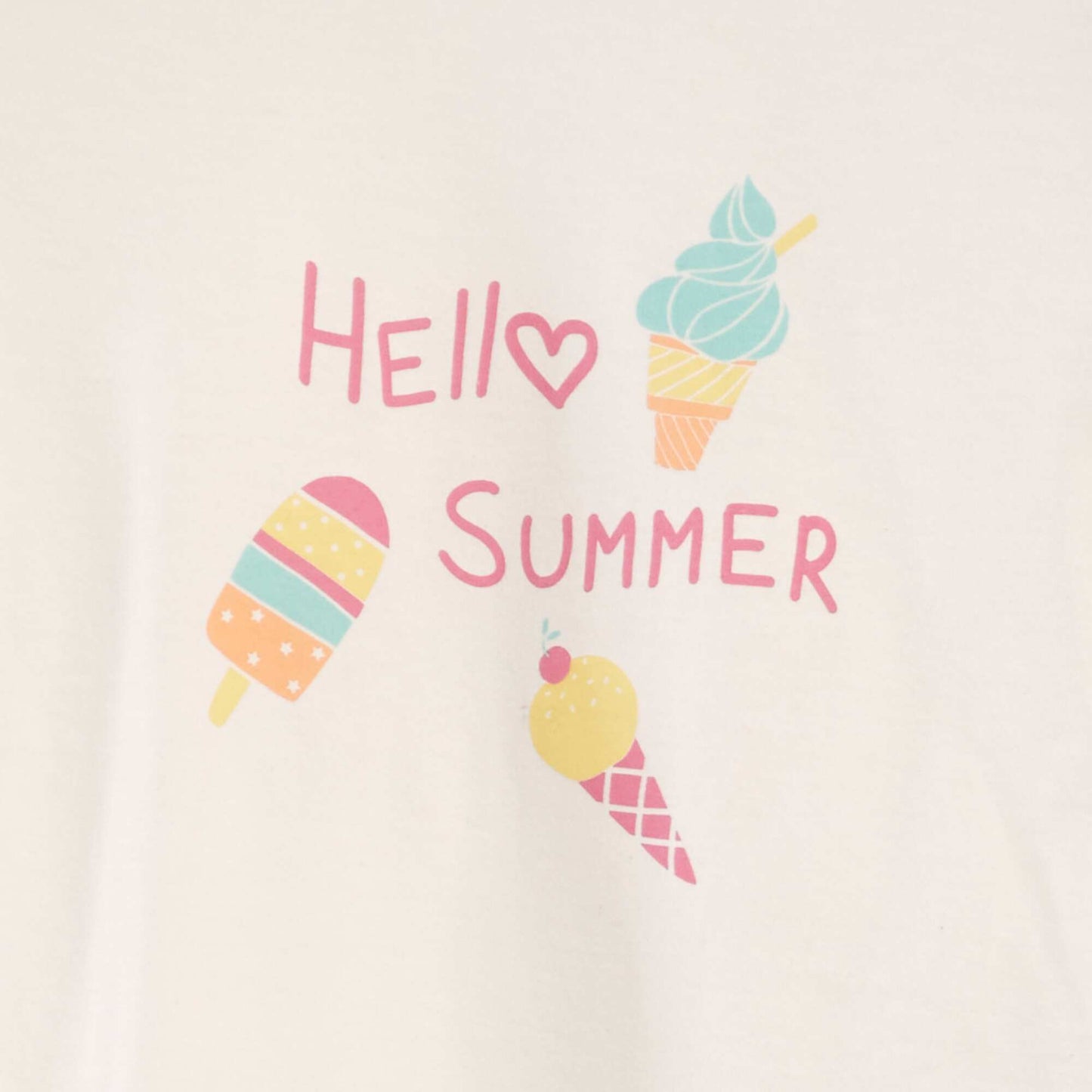 Lot de 2 tee-shirts à message Rose/blanc