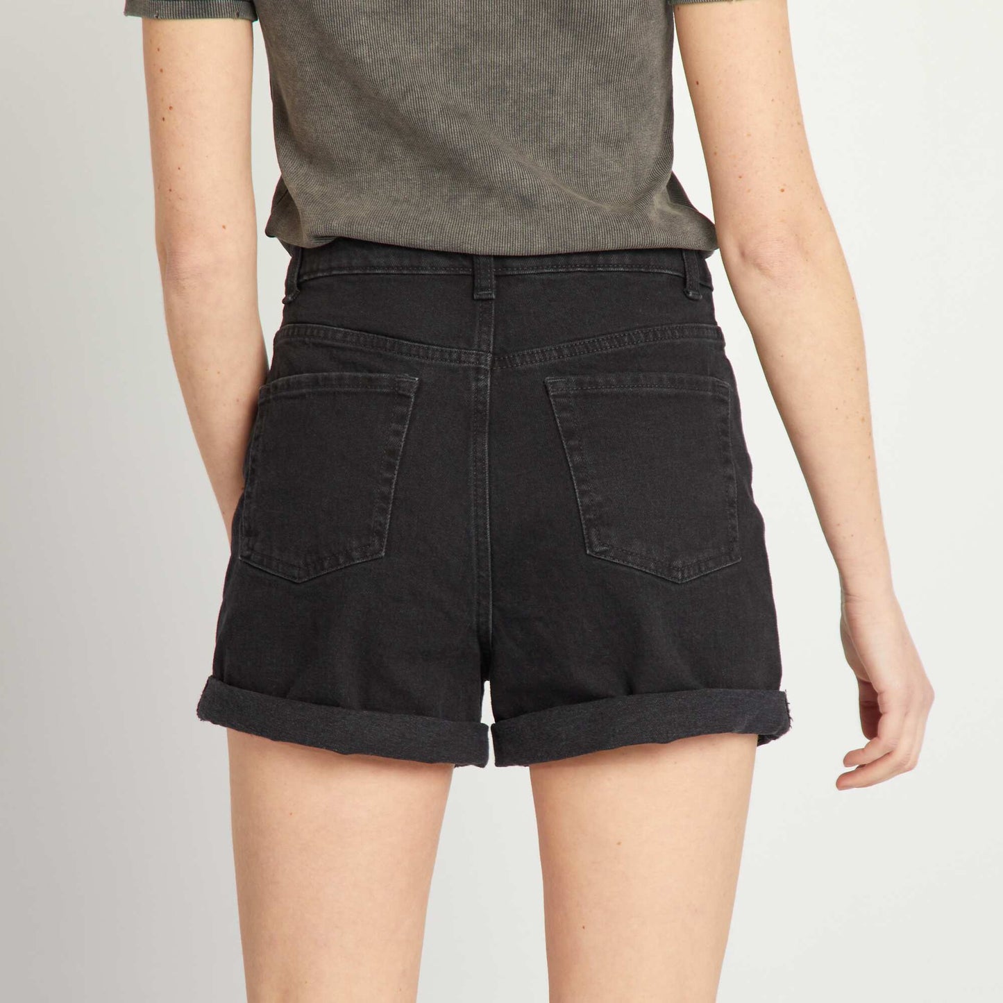 Short en jean Gris