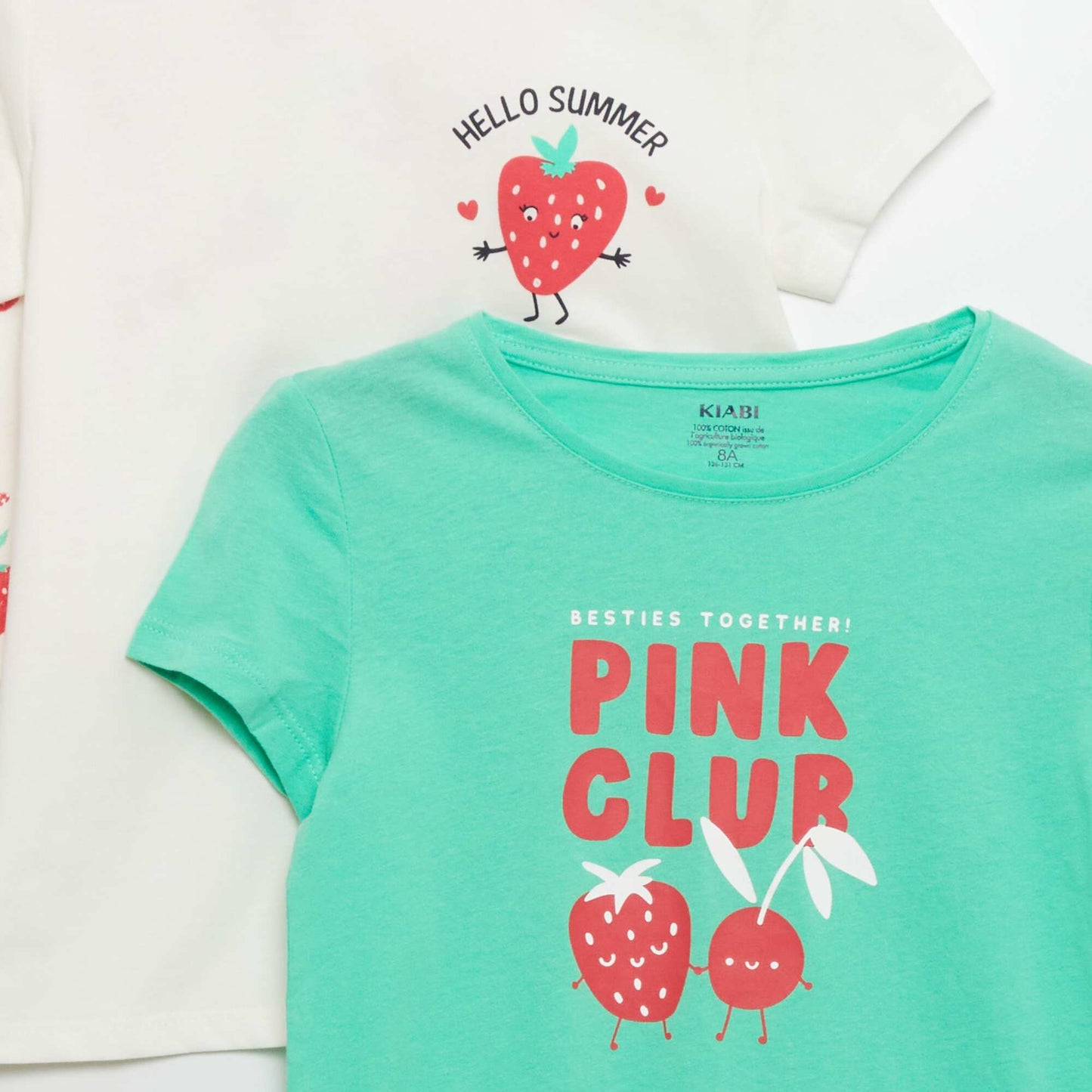 Lot de 3 t-shirts imprimés Blanc/vert