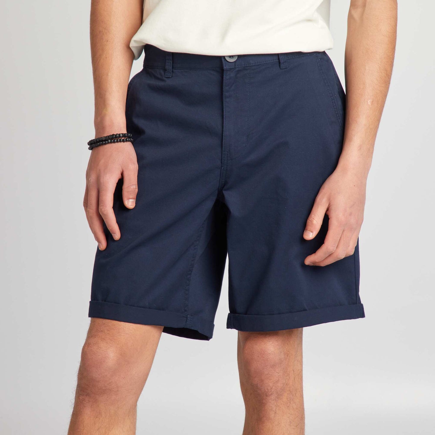 Short chino droit Bleu