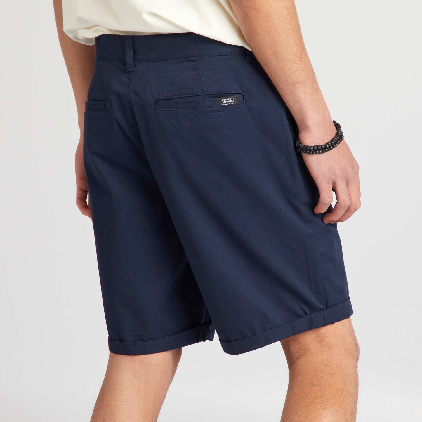 Short chino droit Bleu