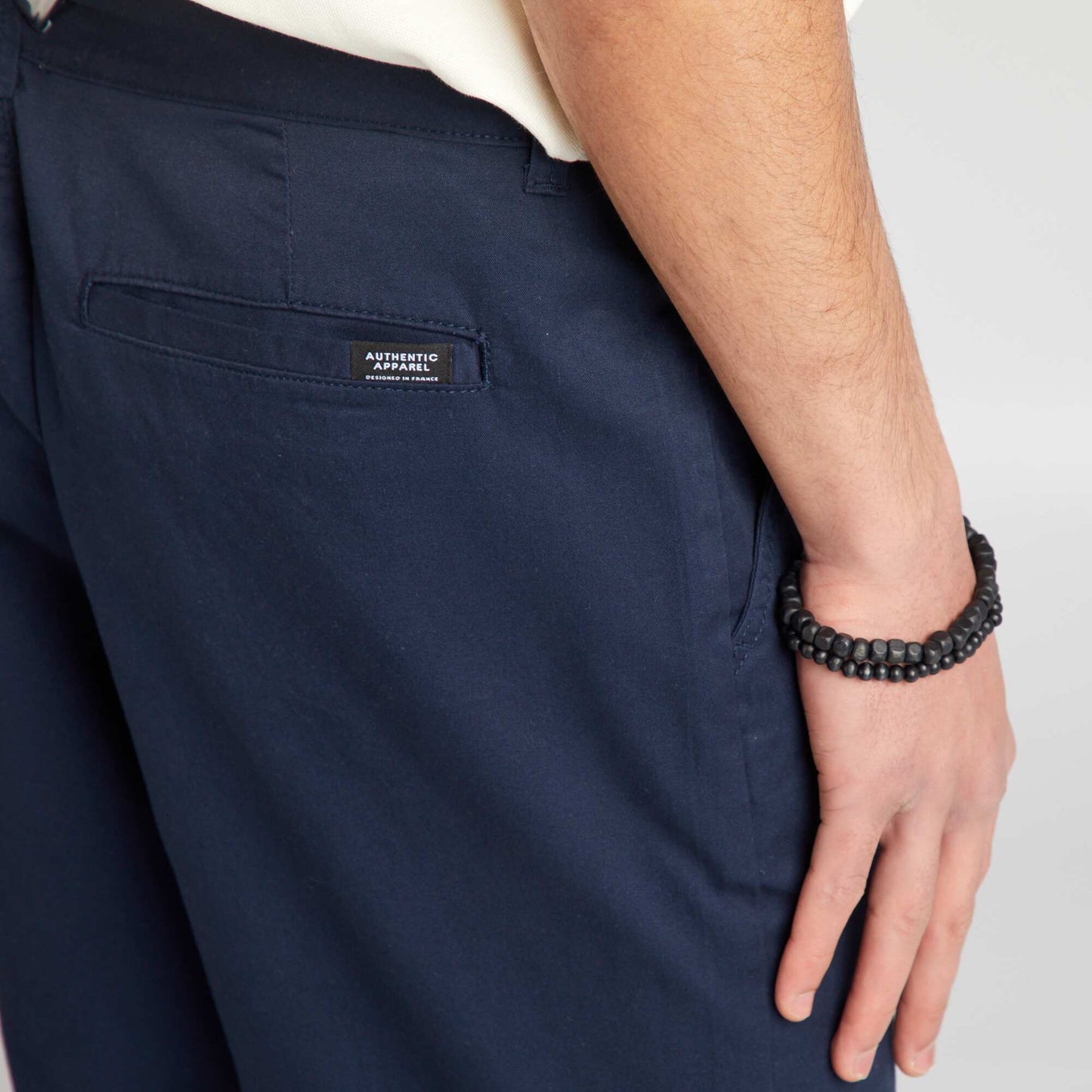 Short chino droit Bleu