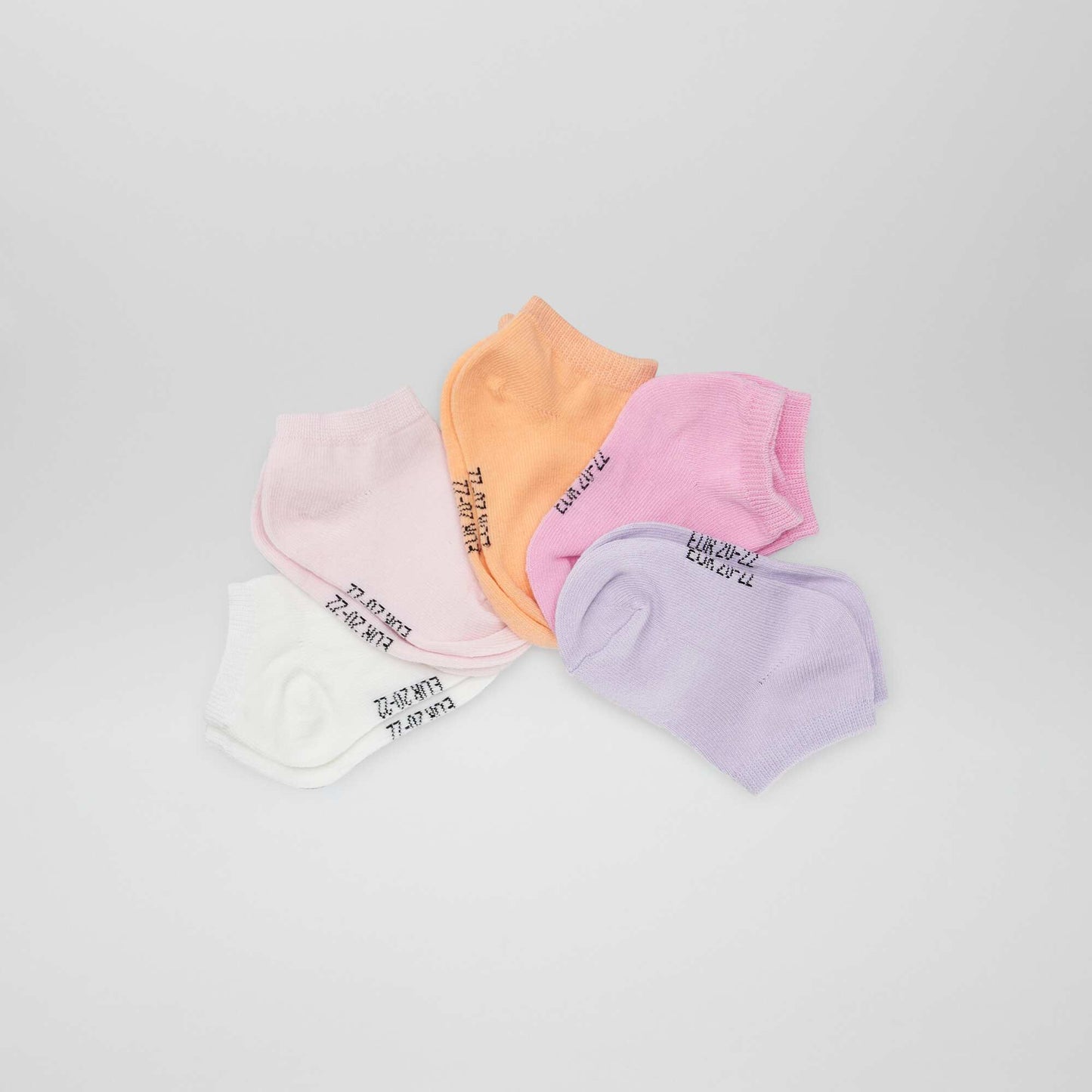 Lot de 5 paires de chaussettes unies ROSE
