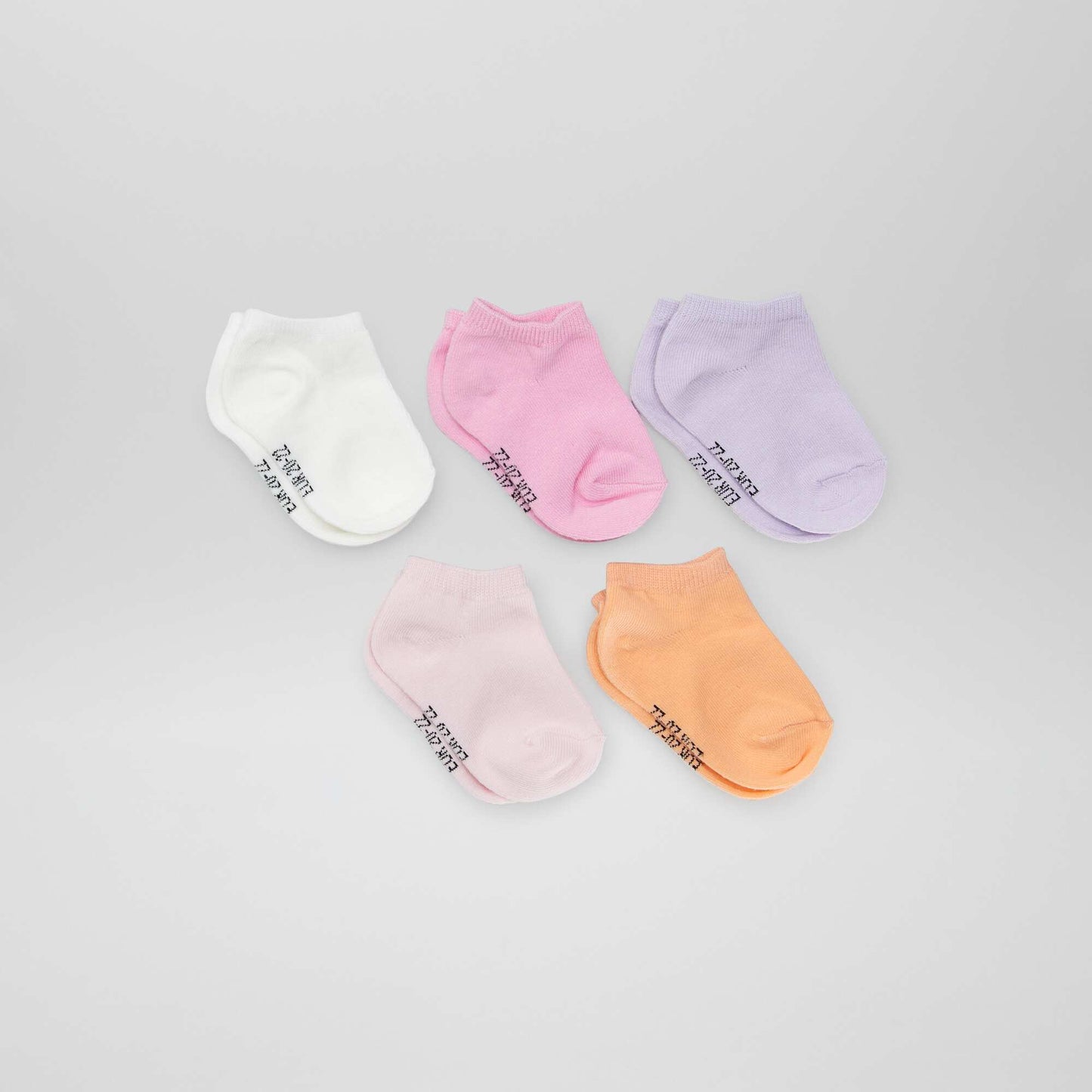 Lot de 5 paires de chaussettes unies ROSE