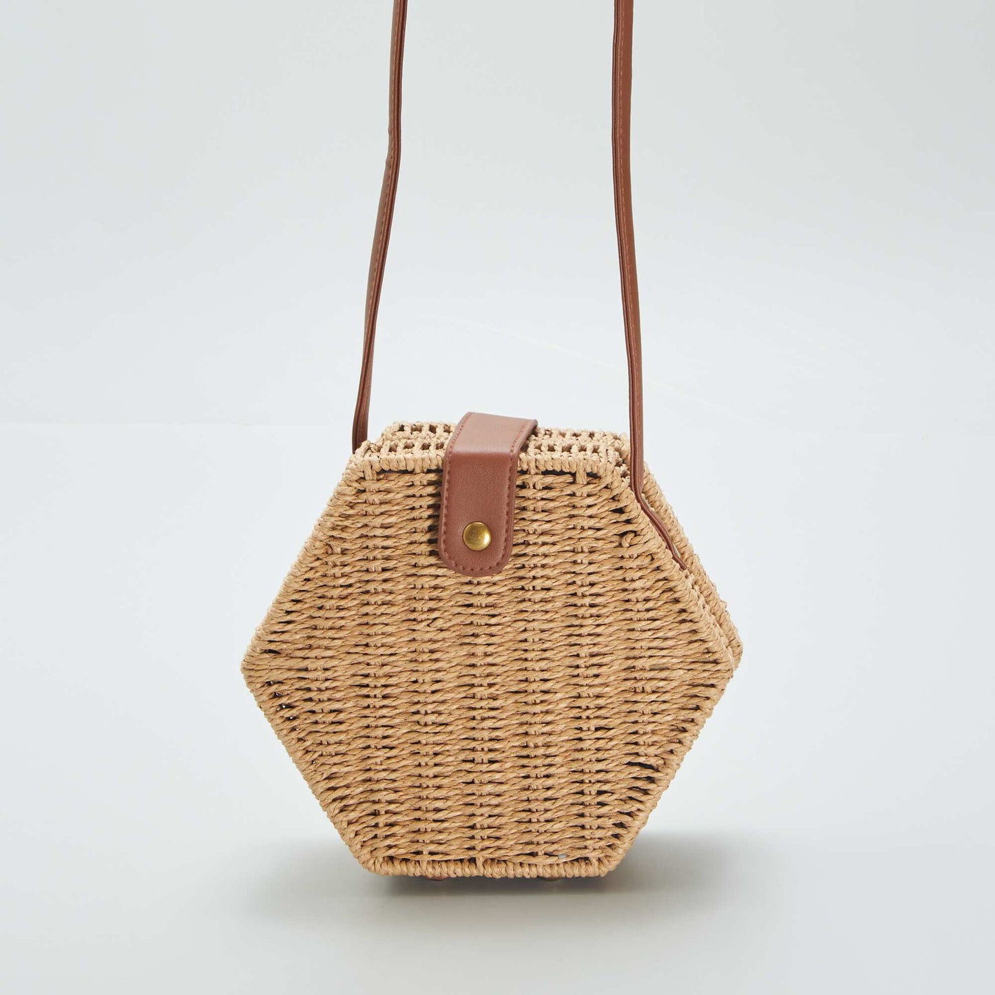 Sac panier forme hexagonale Beige