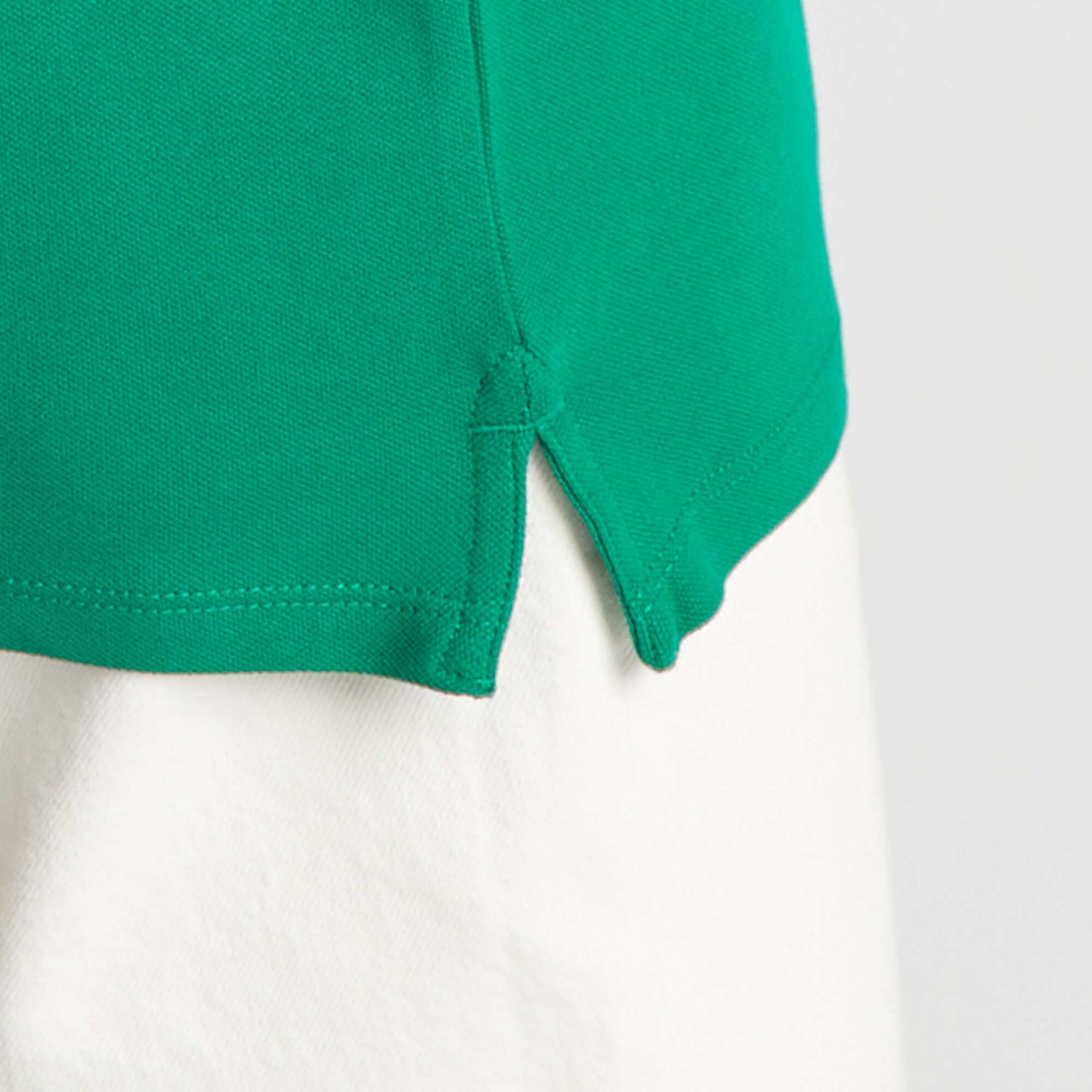 Polo color block en piqué de coton Vert