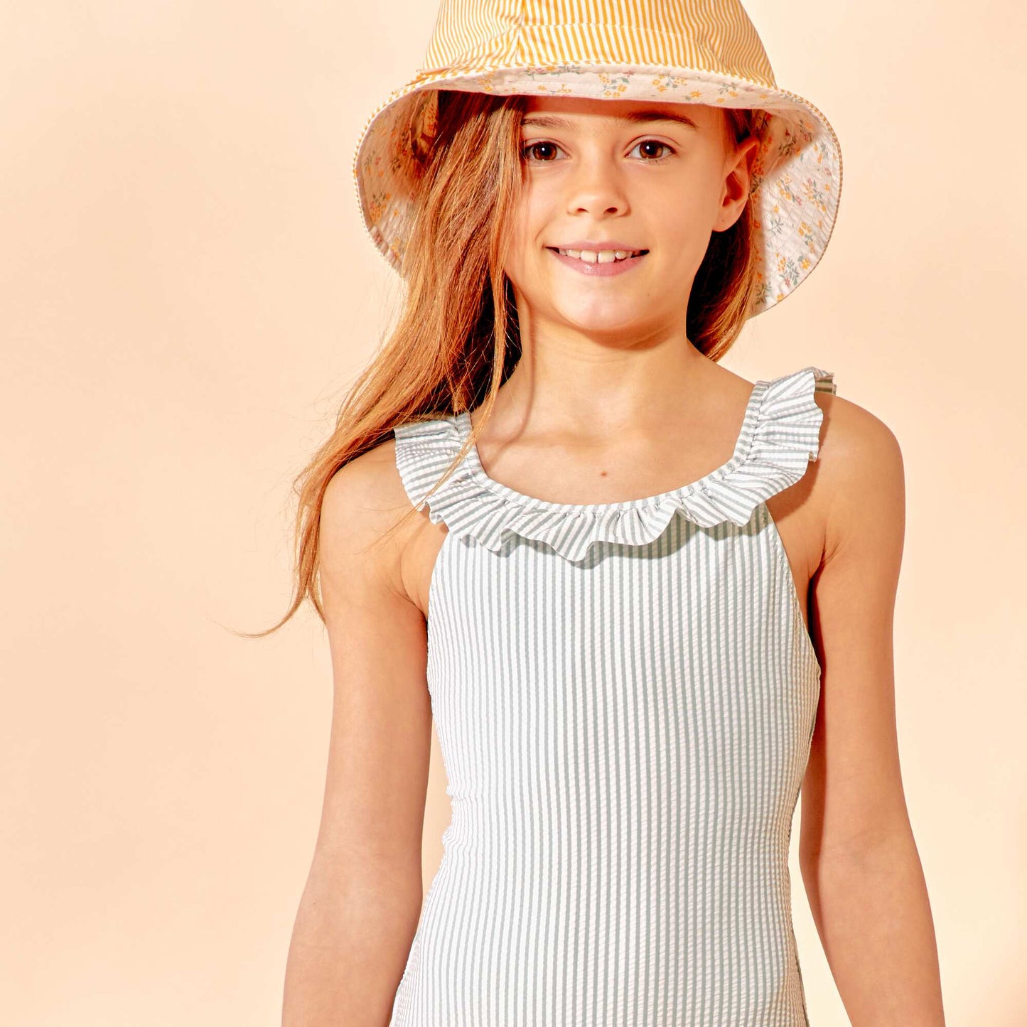 Maillot de bain rayé - 1 pièce Vert