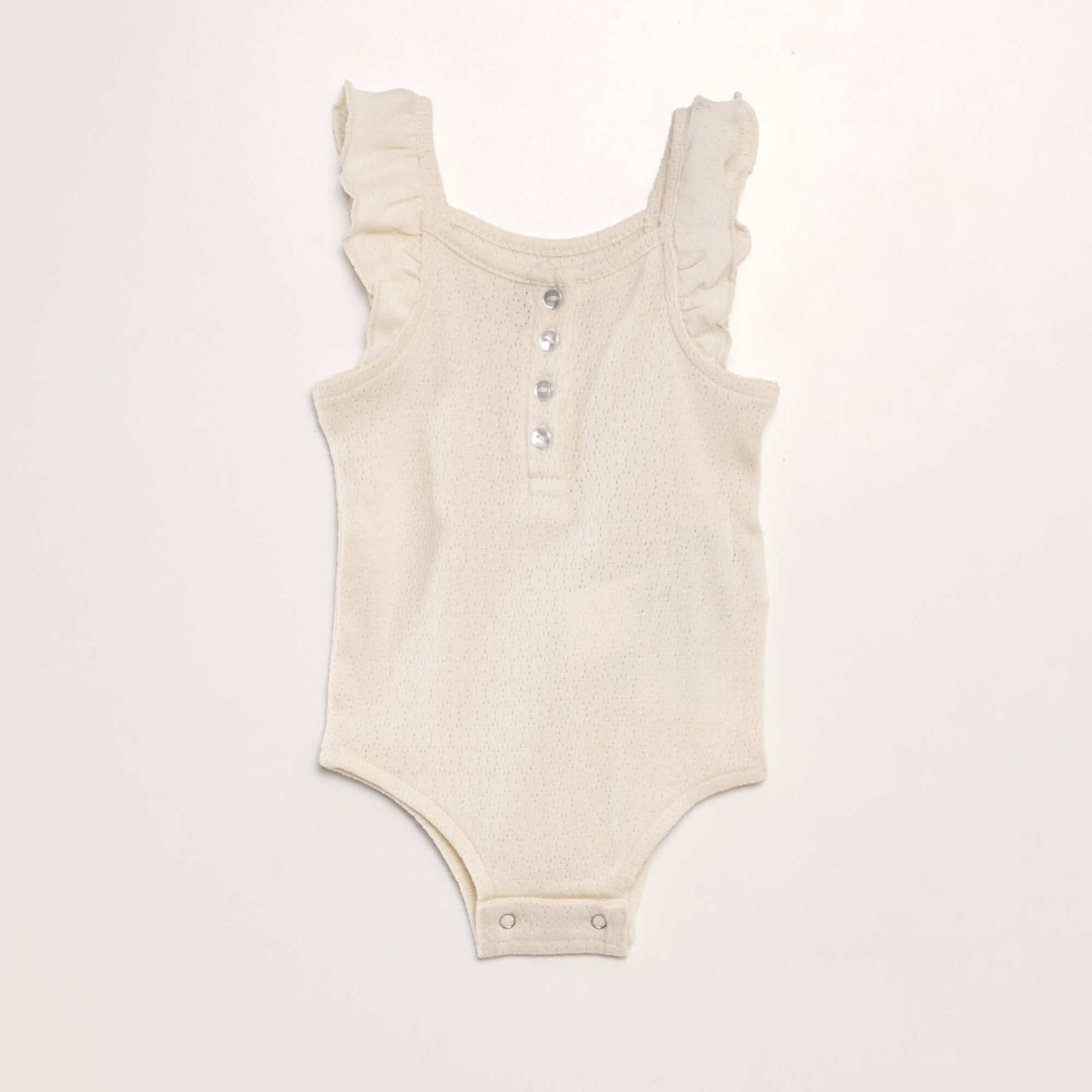 Body à bretelles en maille pointelle Beige