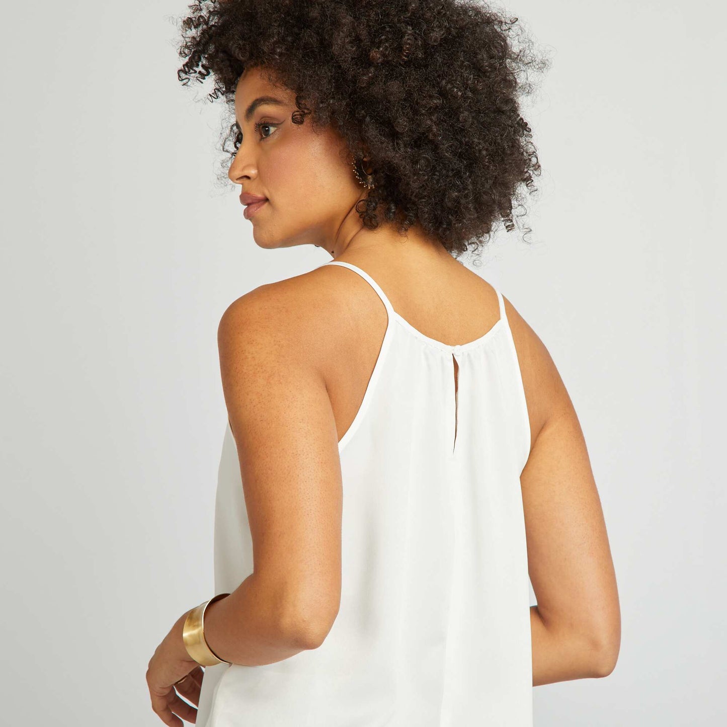 Top à bretelles satiné Blanc