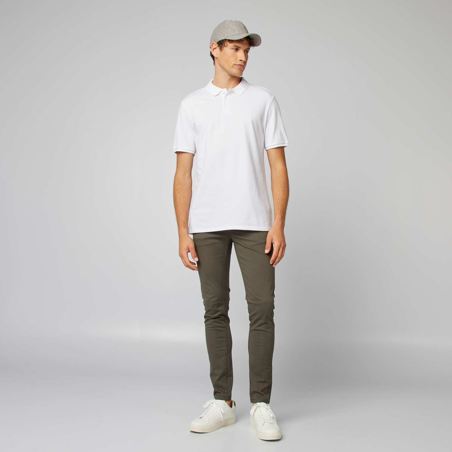 Polo en piqué de coton blanc