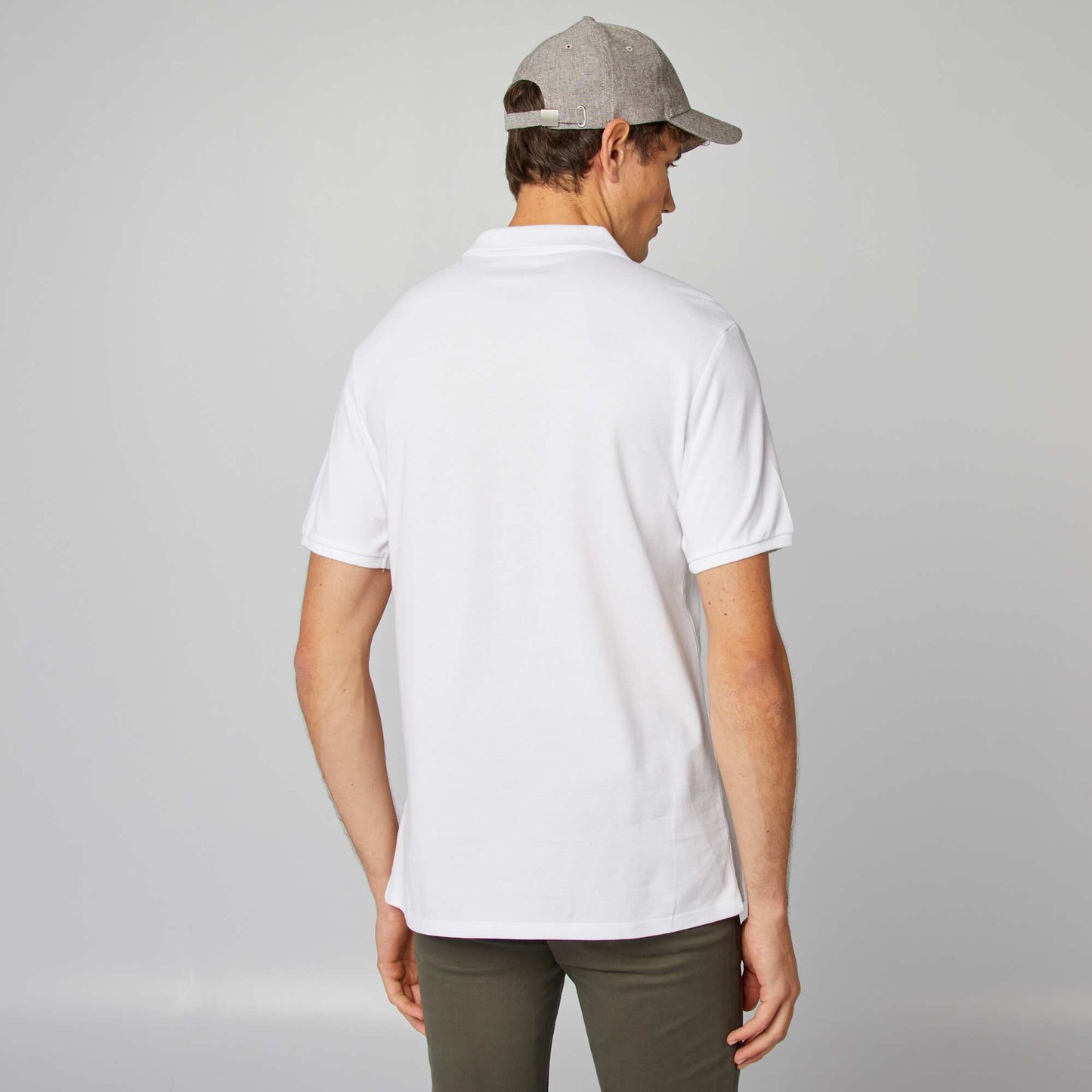 Polo en piqué de coton blanc