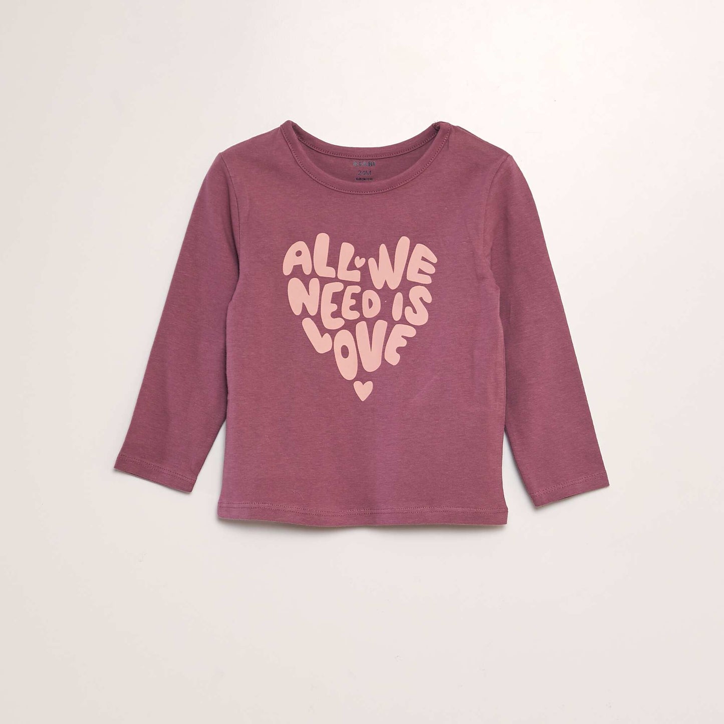 Pyjama long 2 pièces imprimé Violet coeur
