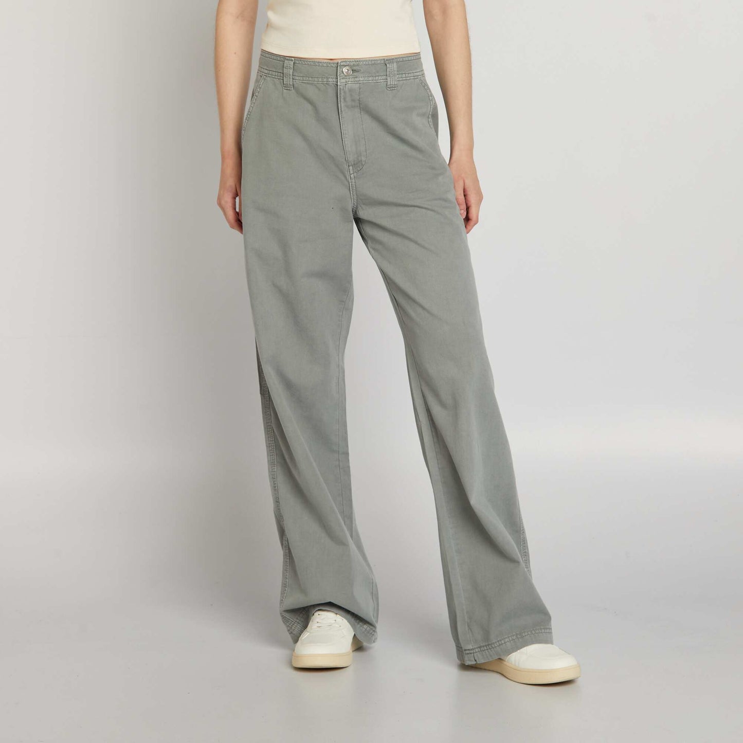 Pantalon large léger Gris
