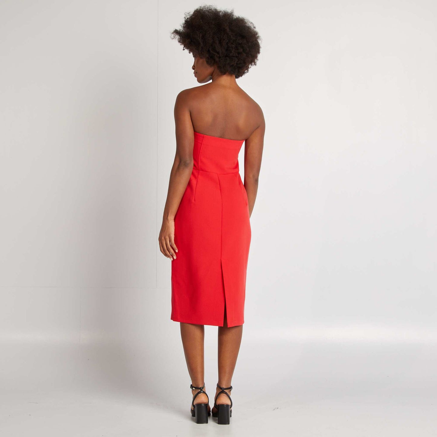 Robe midi bustier ROUGE