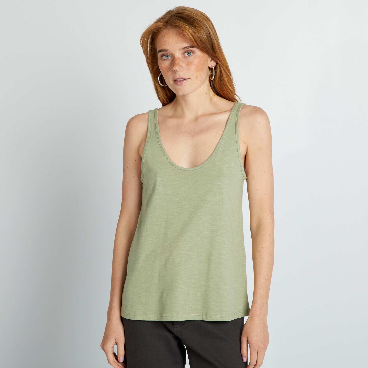 Débardeur à encolure dégagée Kaki