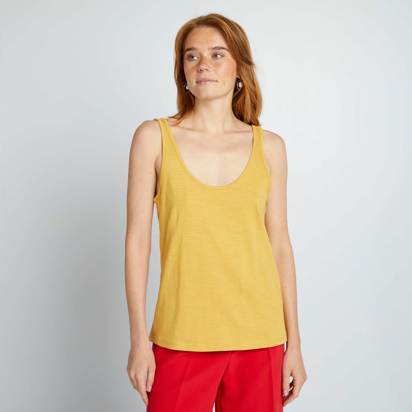 Débardeur à encolure dégagée Jaune