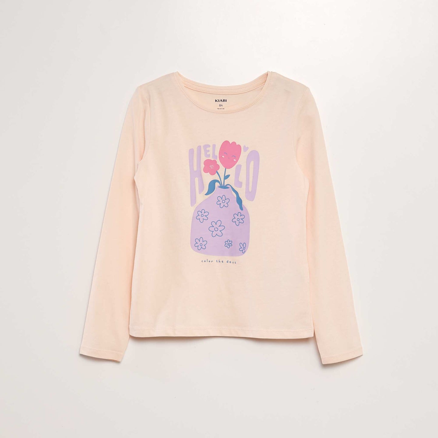 T-shirt imprimé à manches longues ROSE CLAIR