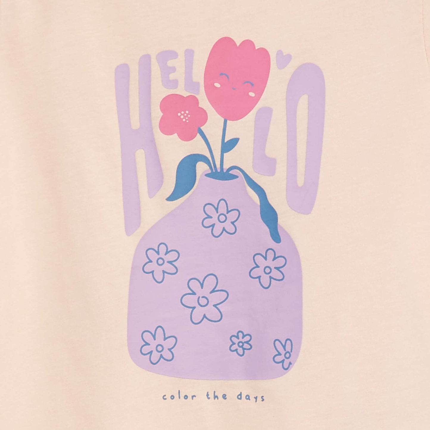 T-shirt imprimé à manches longues ROSE CLAIR