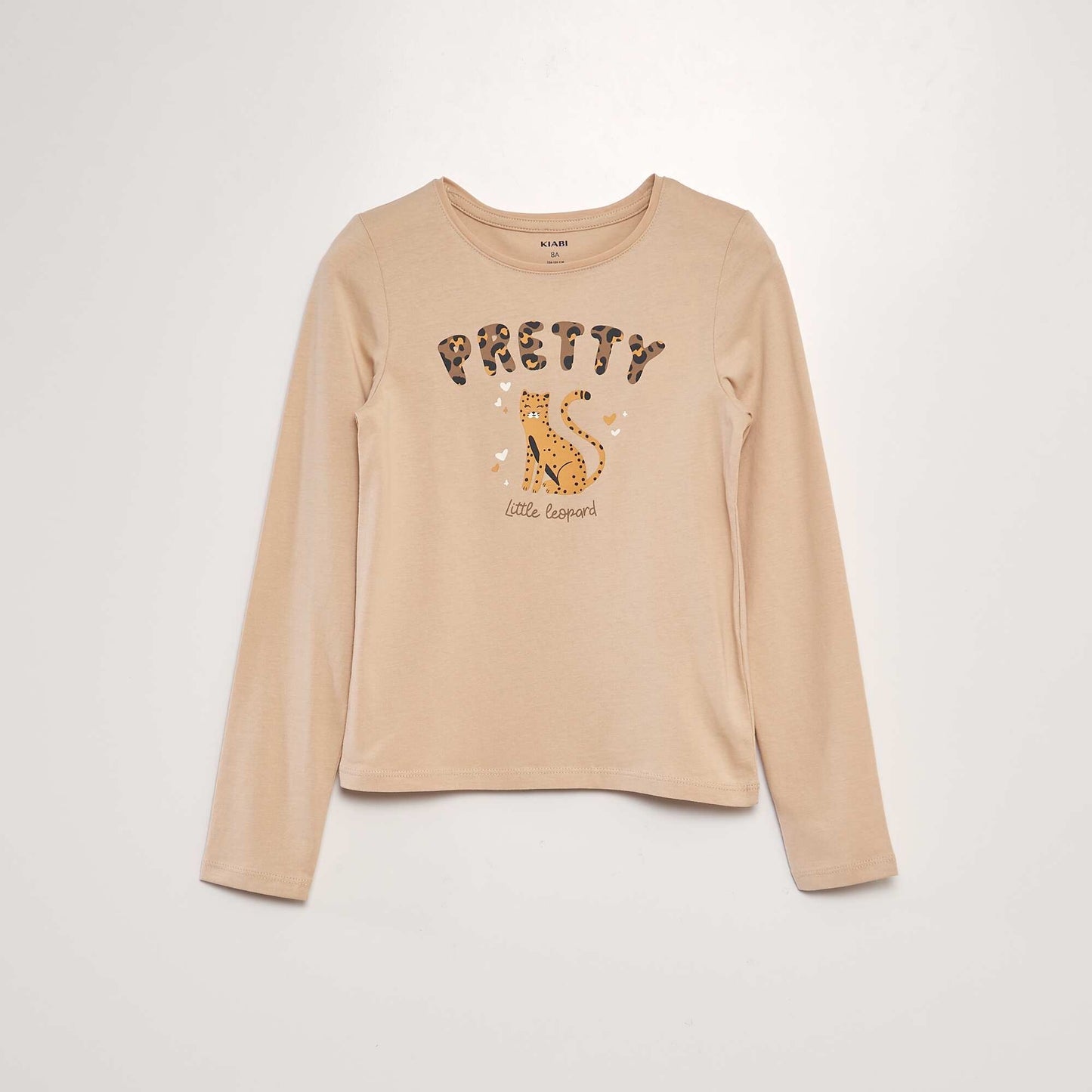T-shirt imprimé à manches longues BEIGE 'LéOPARD'