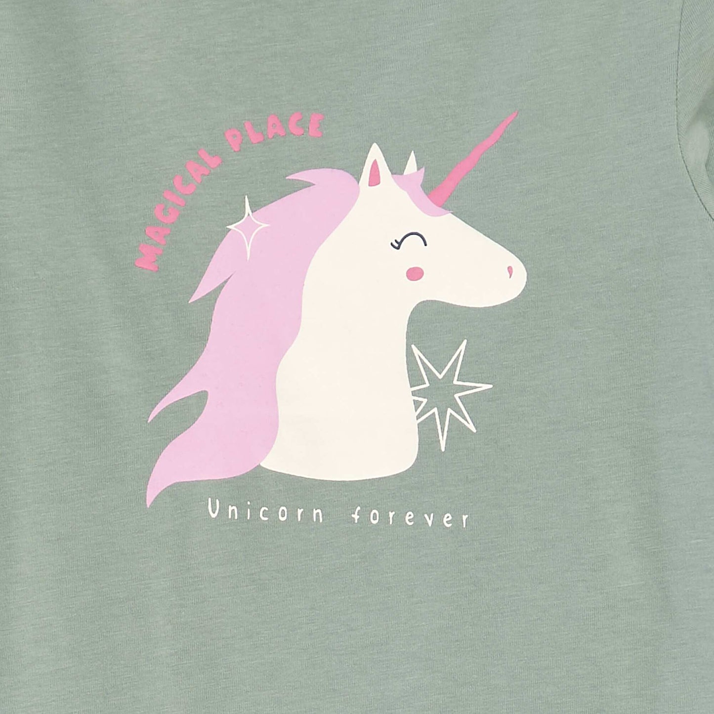 T-shirt imprimé à manches longues VERT