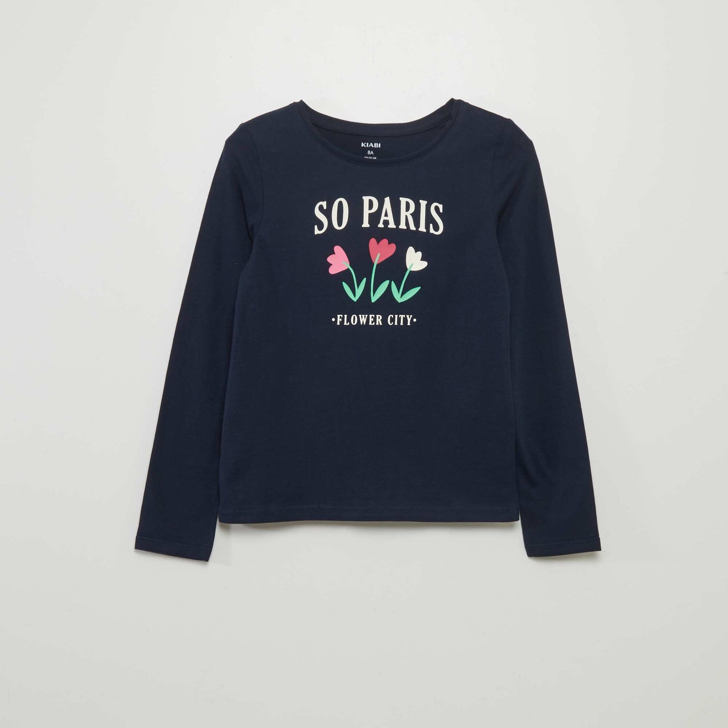 T-shirt imprimé à manches longues BLEU