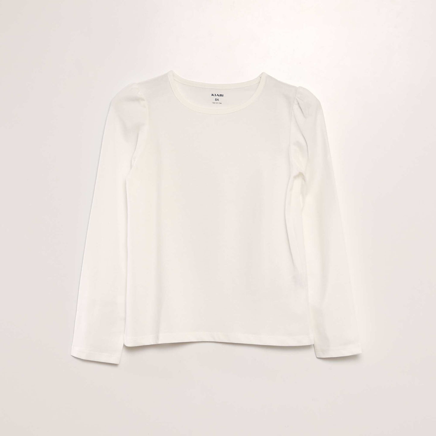 Tee-shirt uni avec épaules froncées BLANC