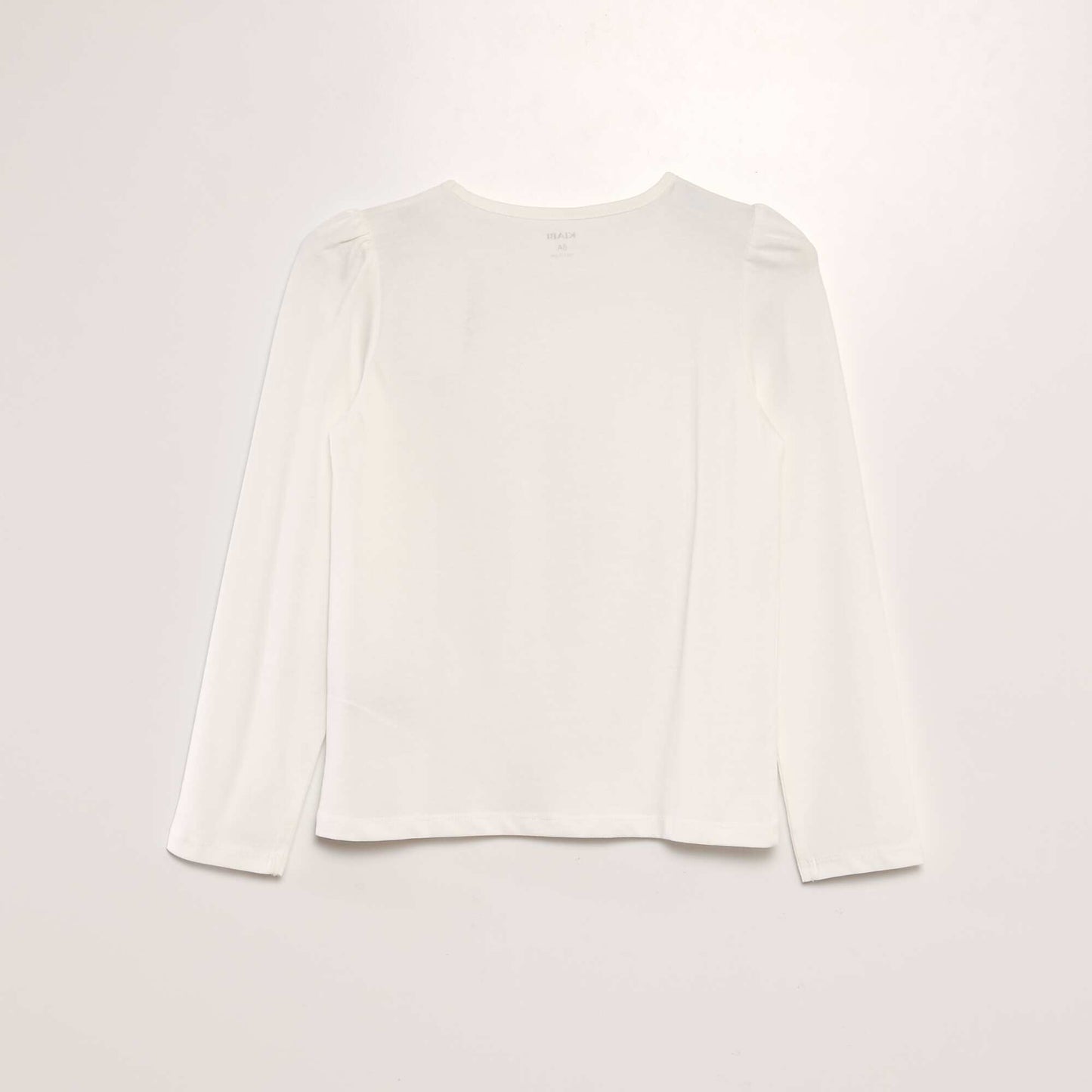 Tee-shirt uni avec épaules froncées BLANC
