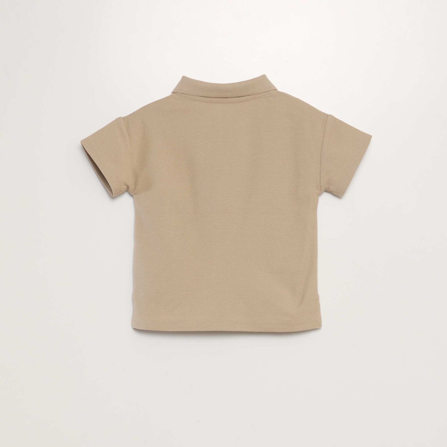 Polo en coton piqué Marron taupe