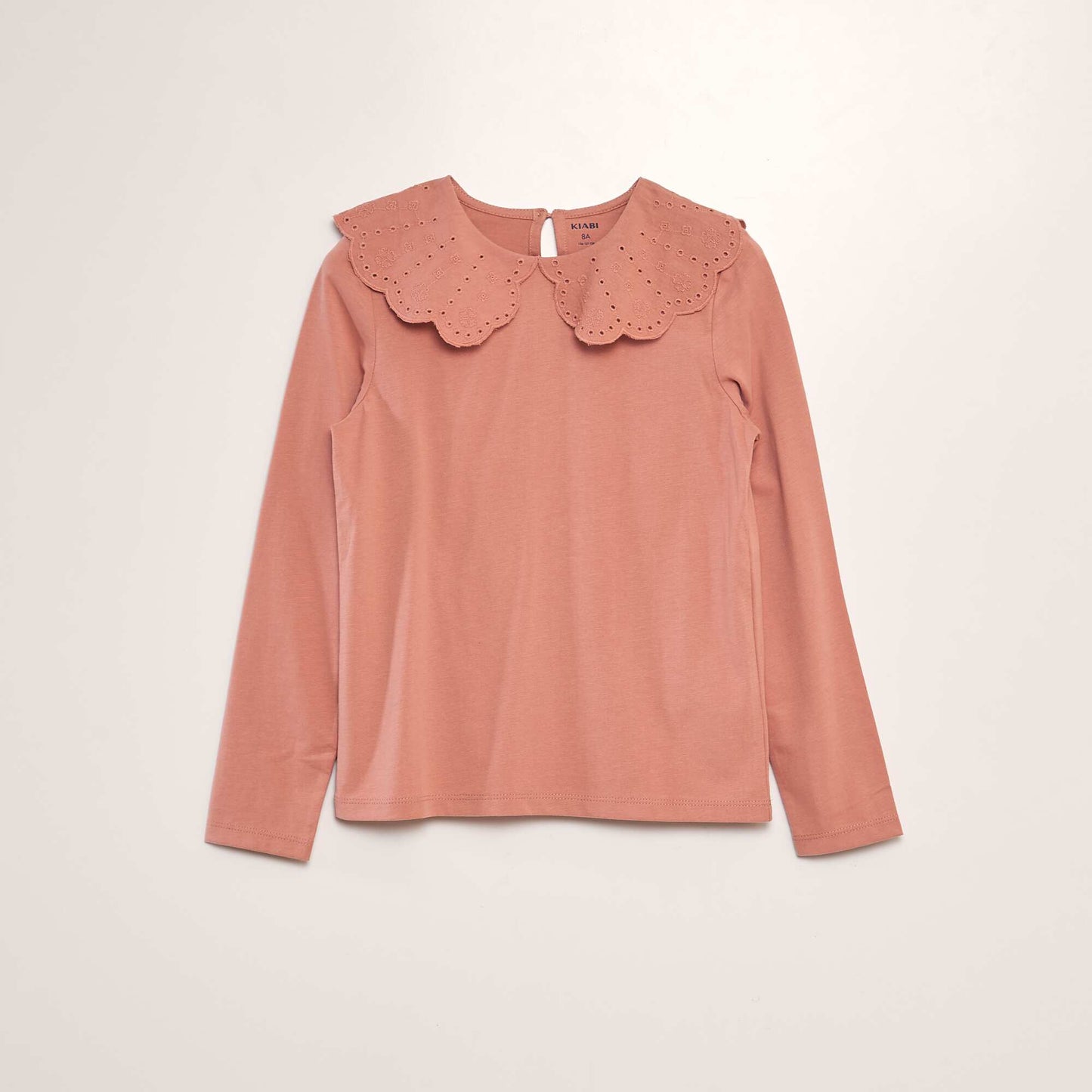 T-shirt à col en broderie anglaise ROSE