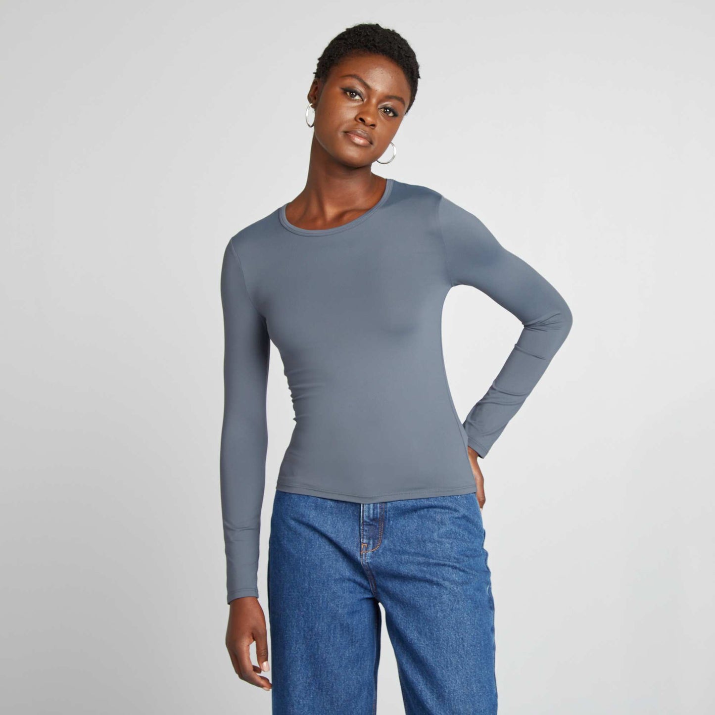 T-shirt stretch à manches longues GRIS