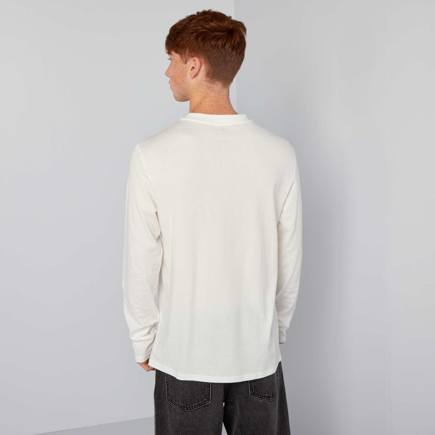 T-shirt en jersey à manches longues BLANC 'BROOKLYN'