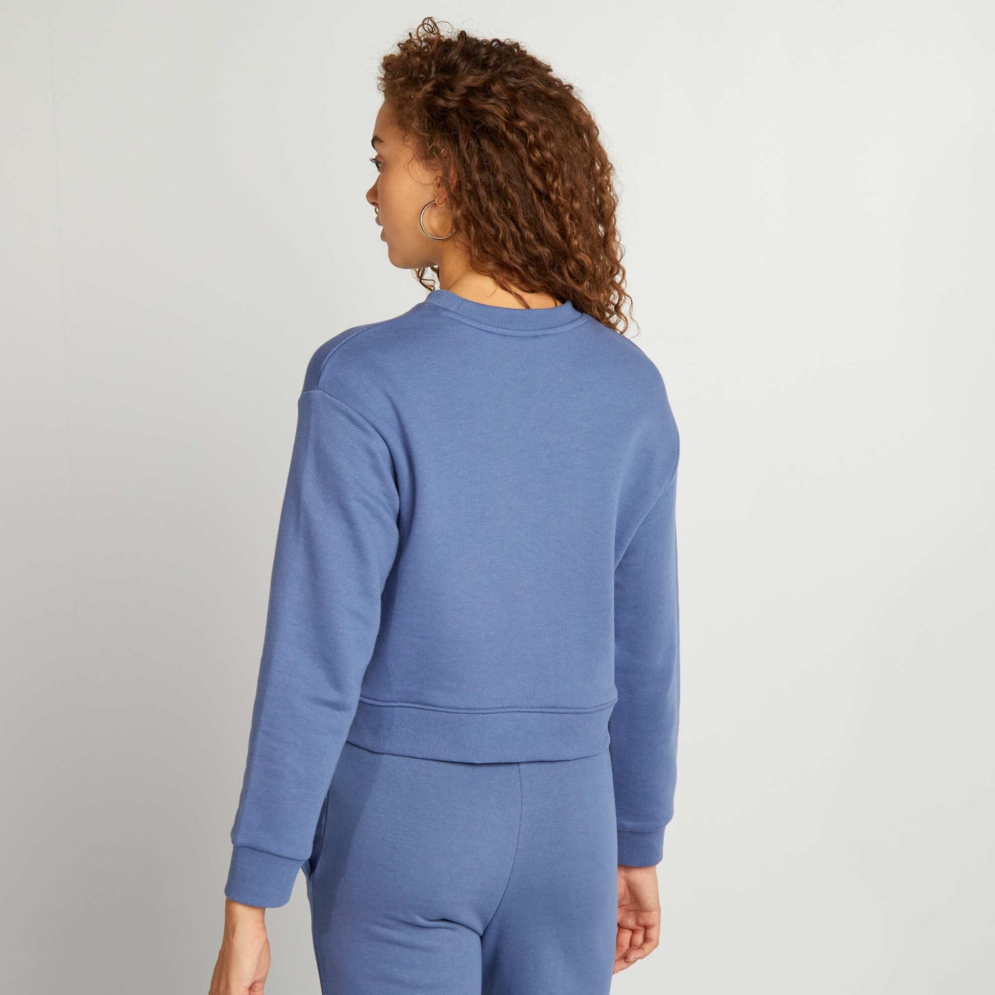 Sweat cropped à col rond BLEU