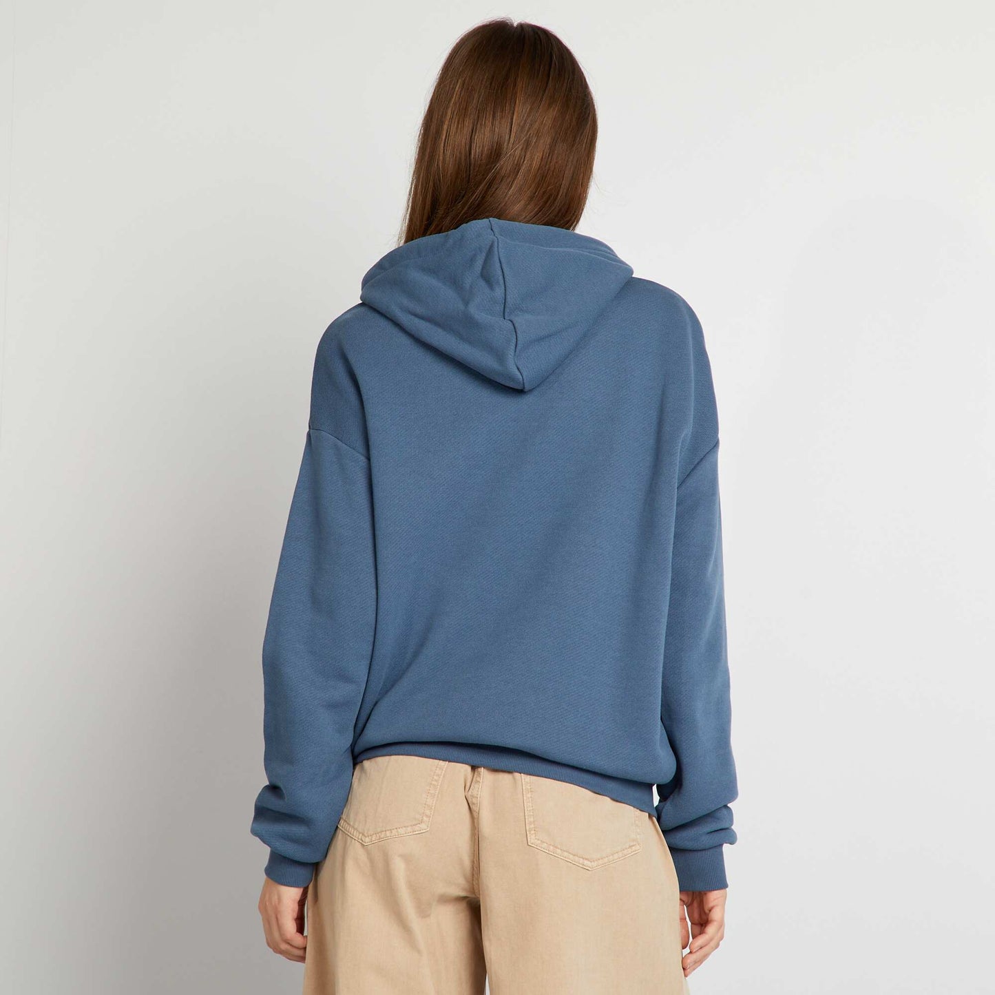 Sweat à capuche style US BLEU