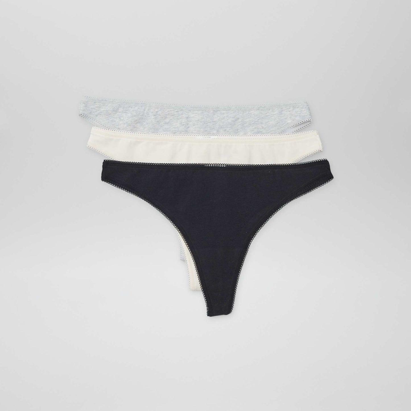 Lot de 3 tangas en coton BEIGE
