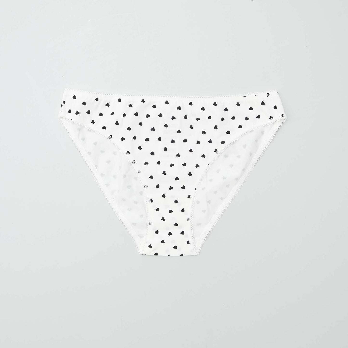 Lot de3 culottes en coton coeurs rose/blanc/noir