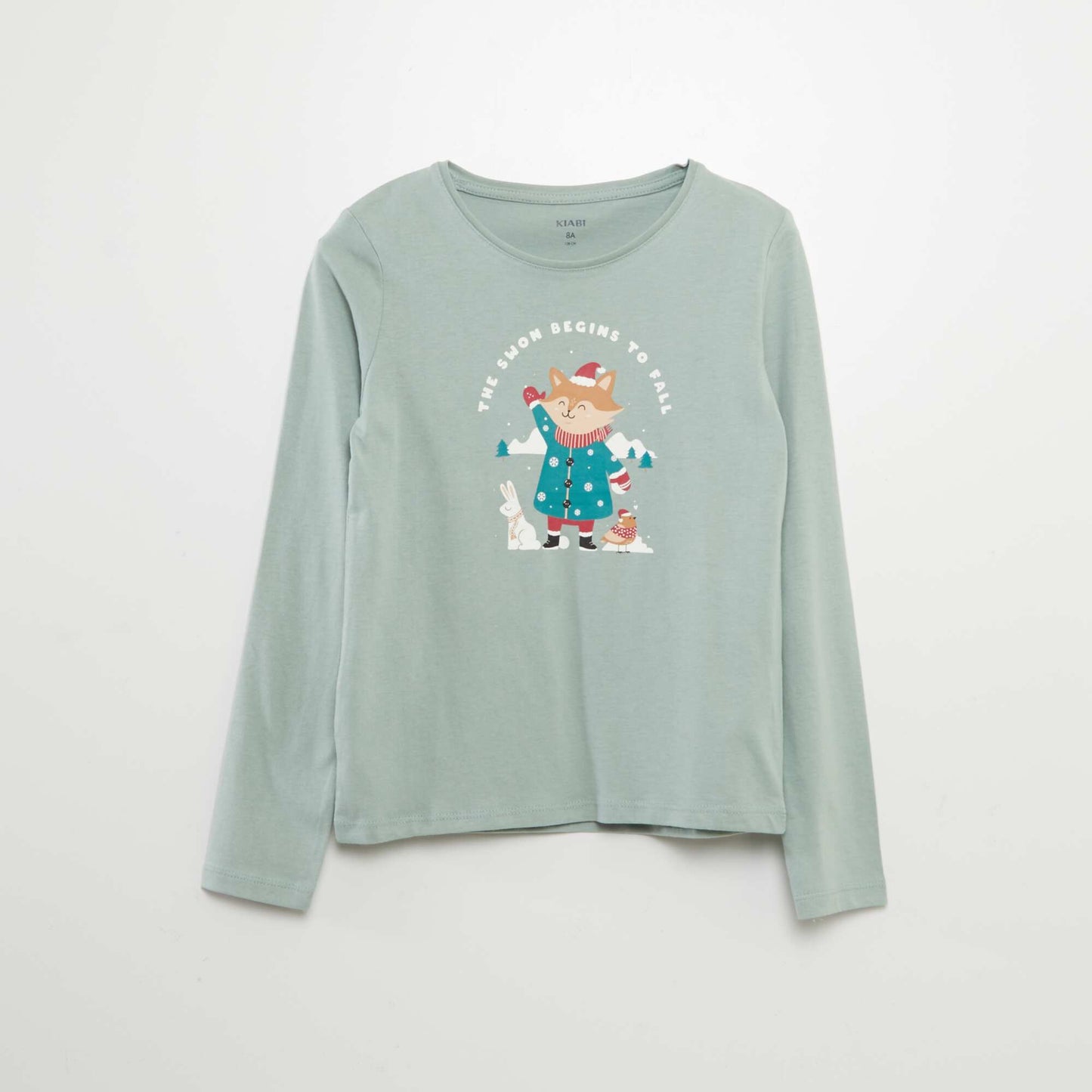 T-shirt manches longues imprimé VERT