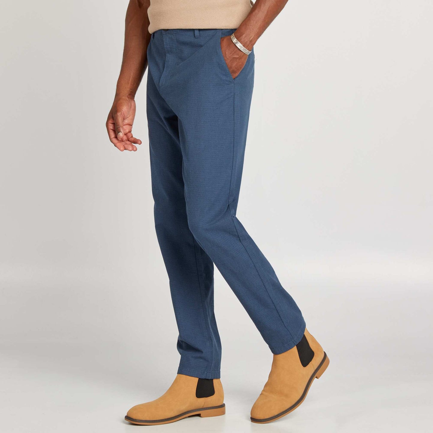 Pantalon slim chino BLEU