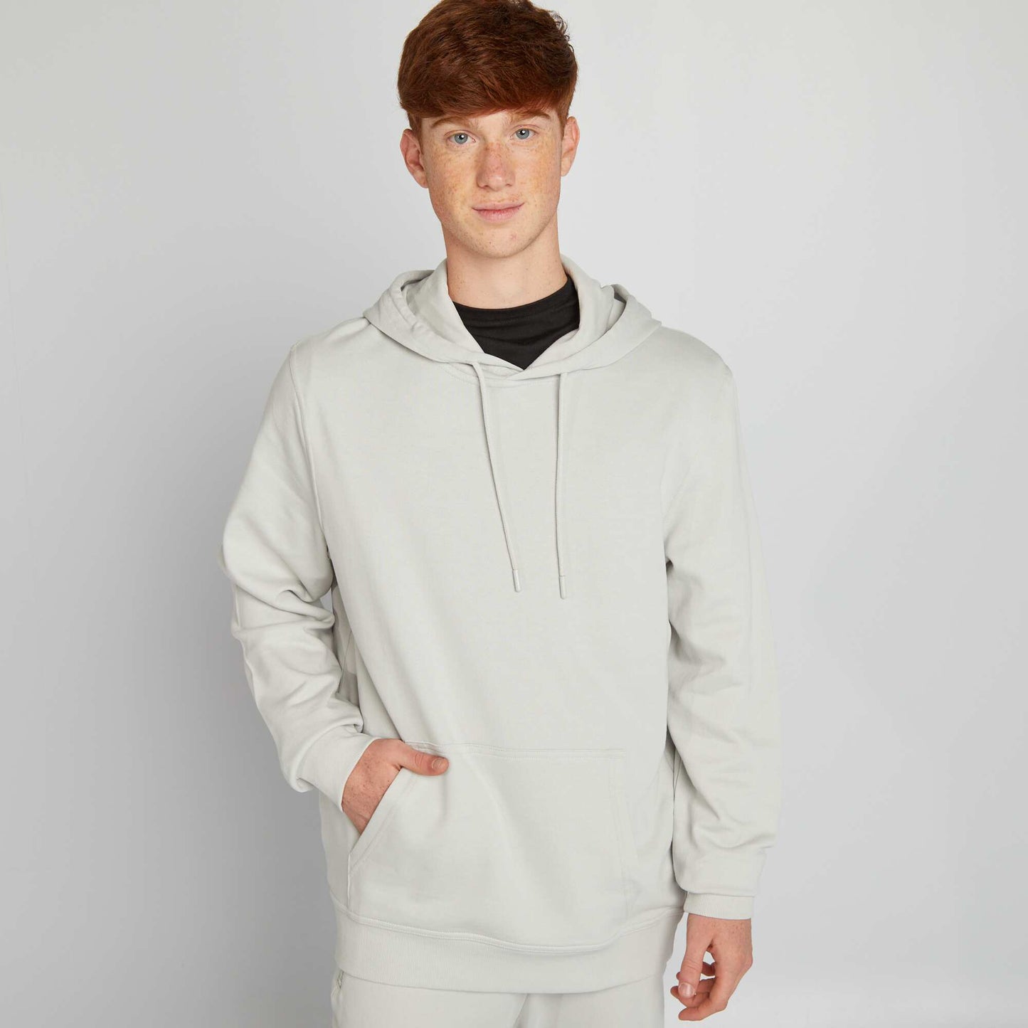 Sweat à capuche en molleton léger GRIS