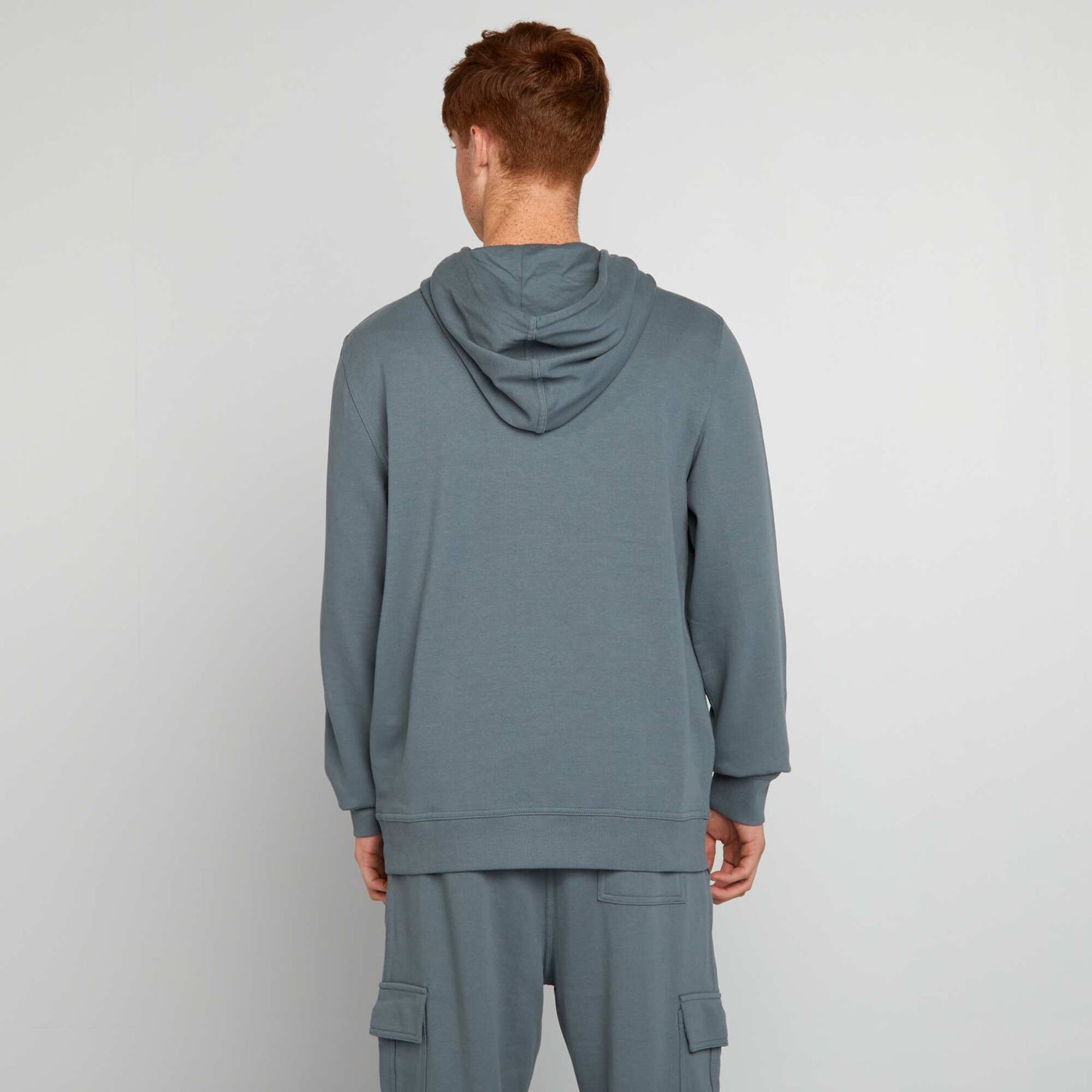 Sweat à capuche en molleton léger BLEU