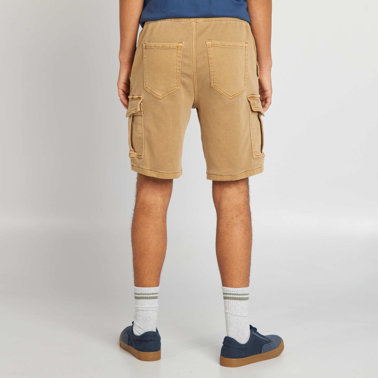 Short multipoches effet délavé Beige