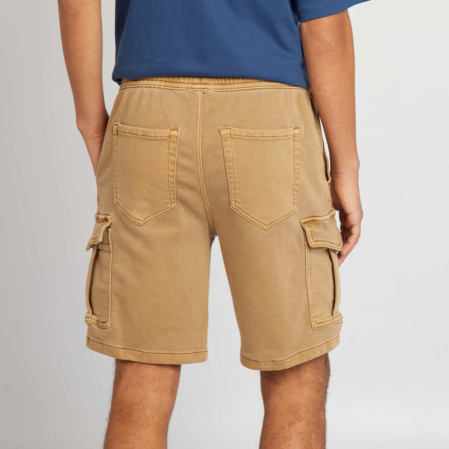 Short multipoches effet délavé Beige