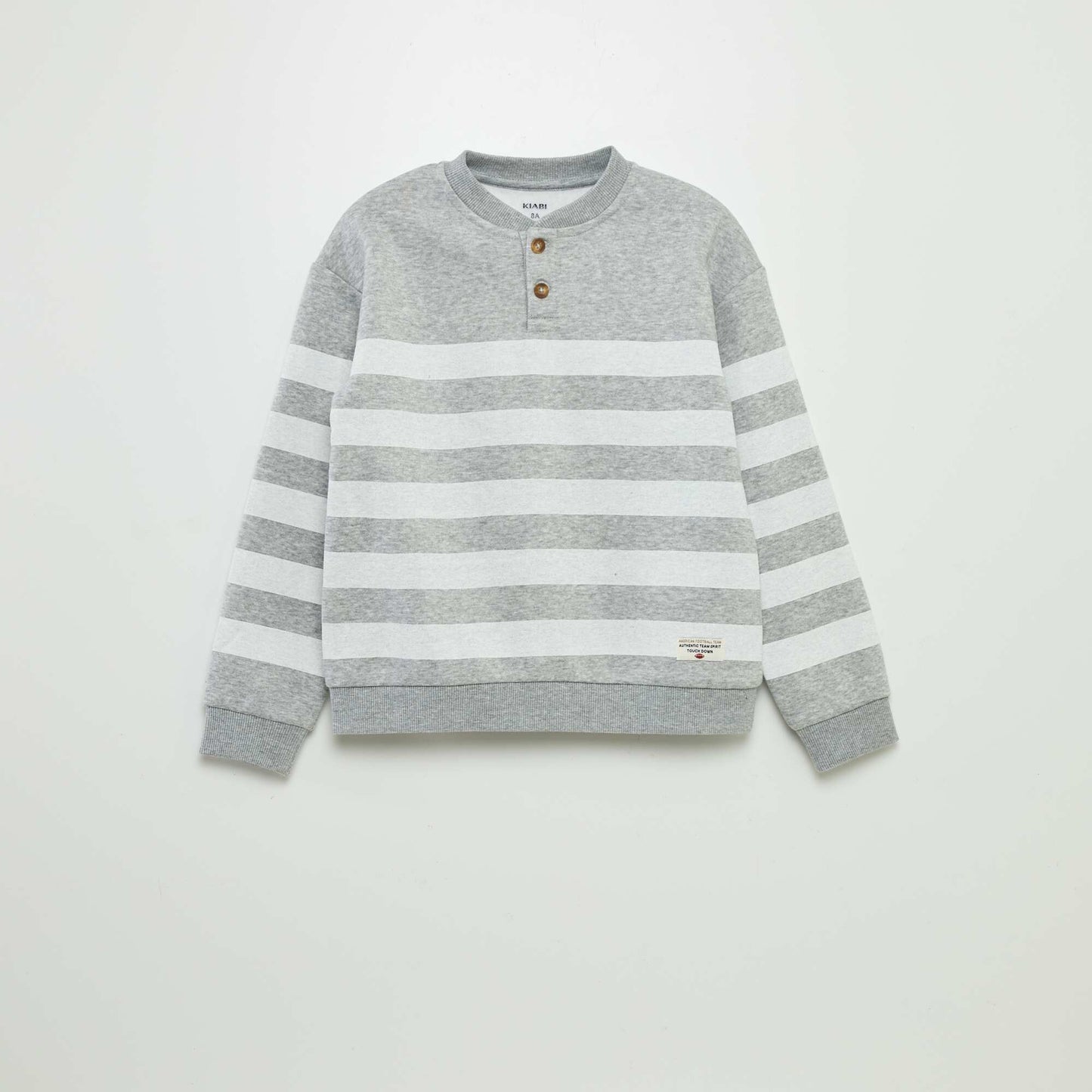 Sweat en molleton col tunisien GRIS