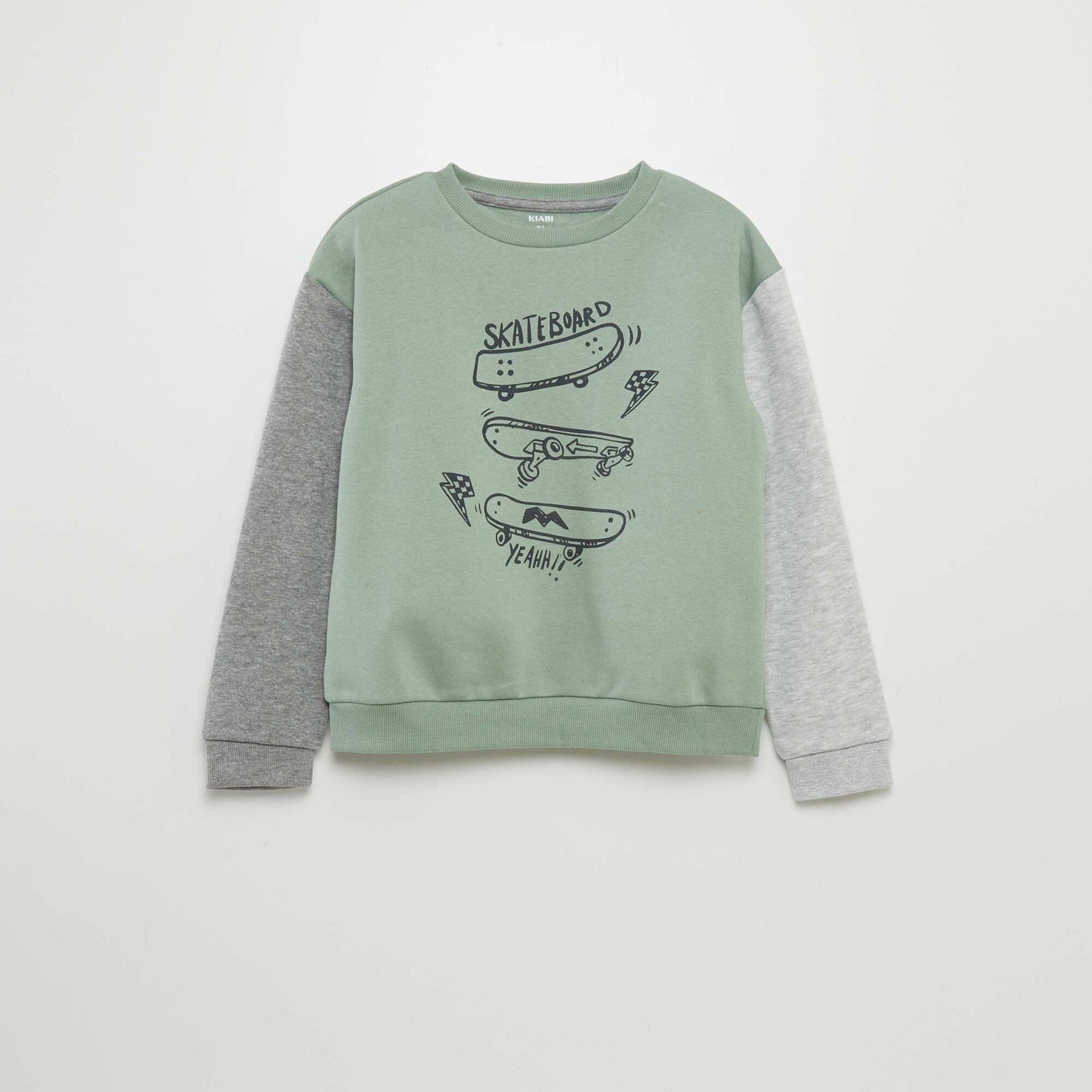 Sweat en molleton color-block VERT