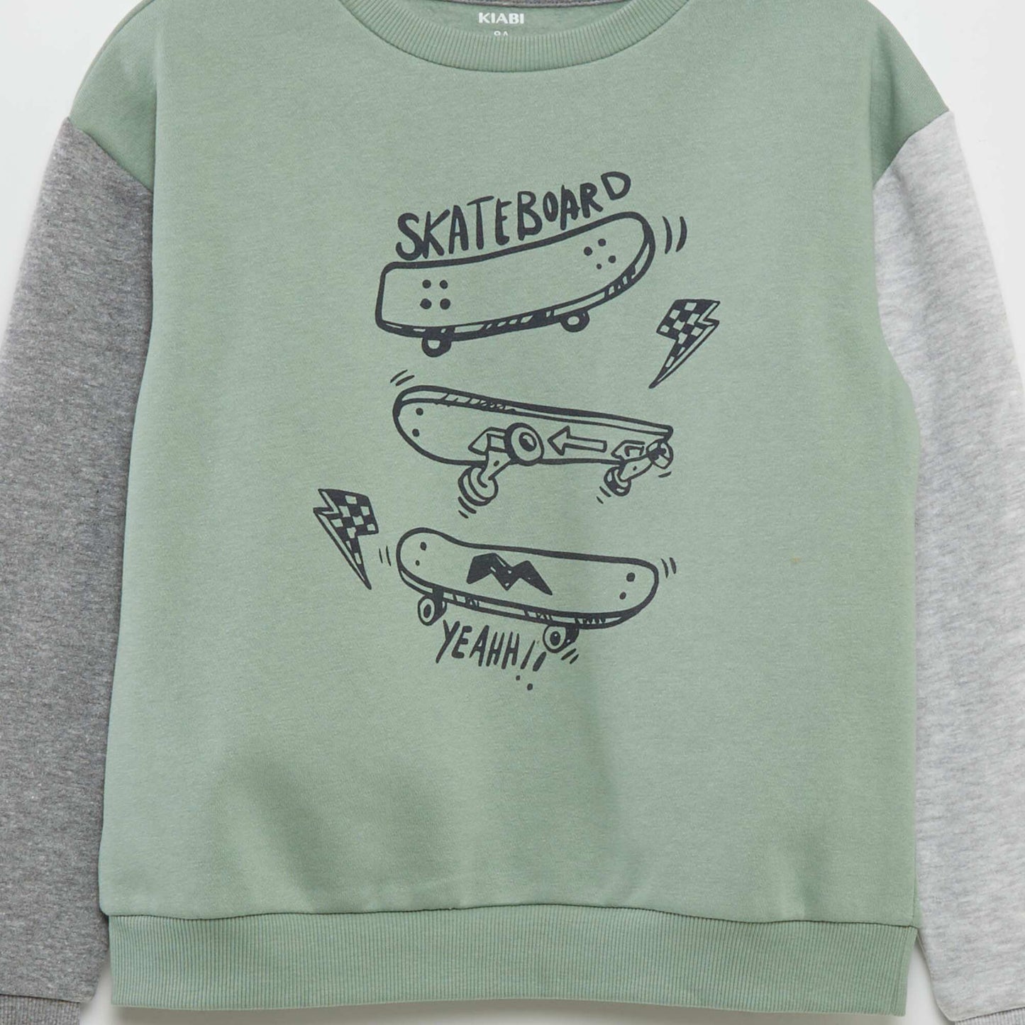 Sweat en molleton color-block VERT
