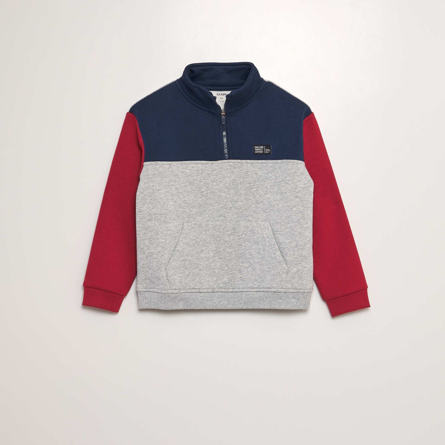 Sweat col camionneur colorblock NOIR