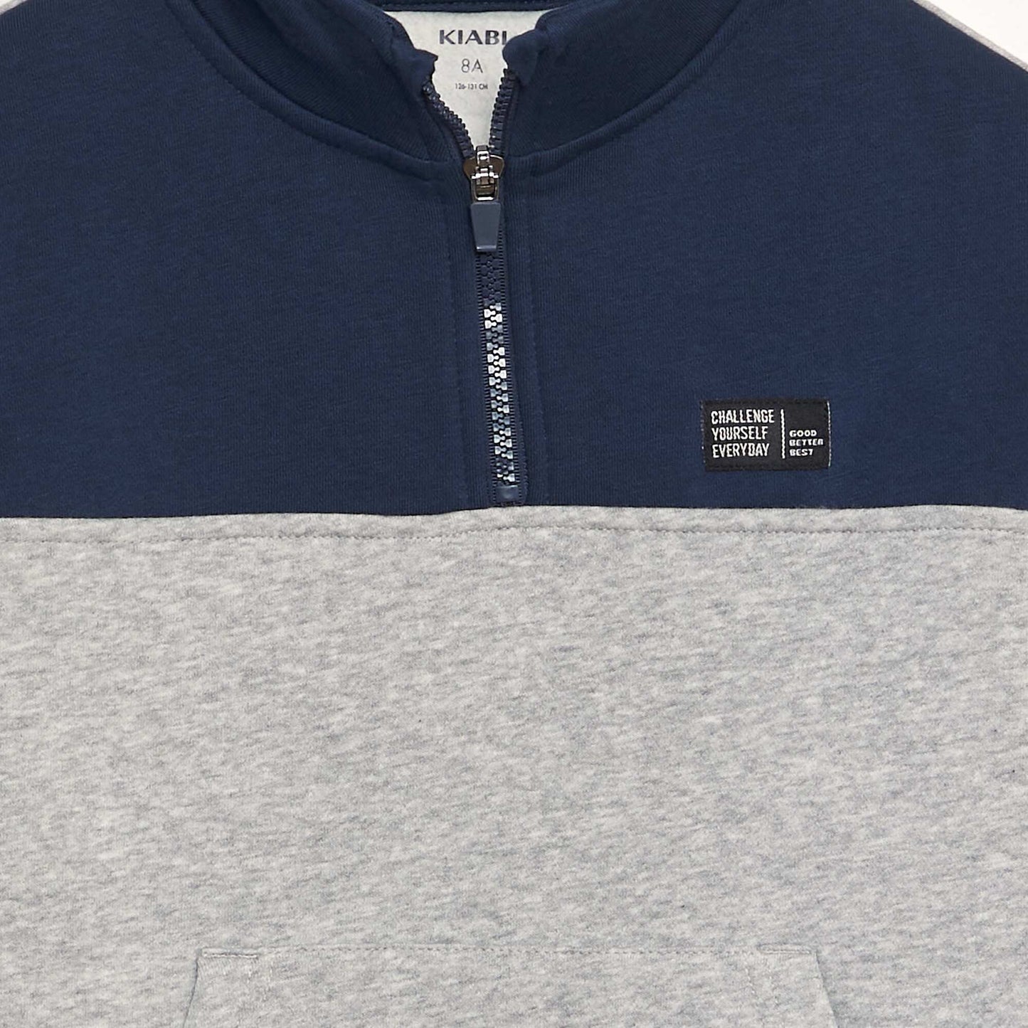Sweat col camionneur colorblock NOIR