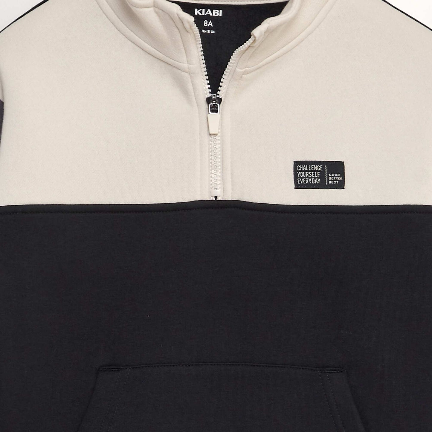 Sweat col camionneur colorblock NOIR